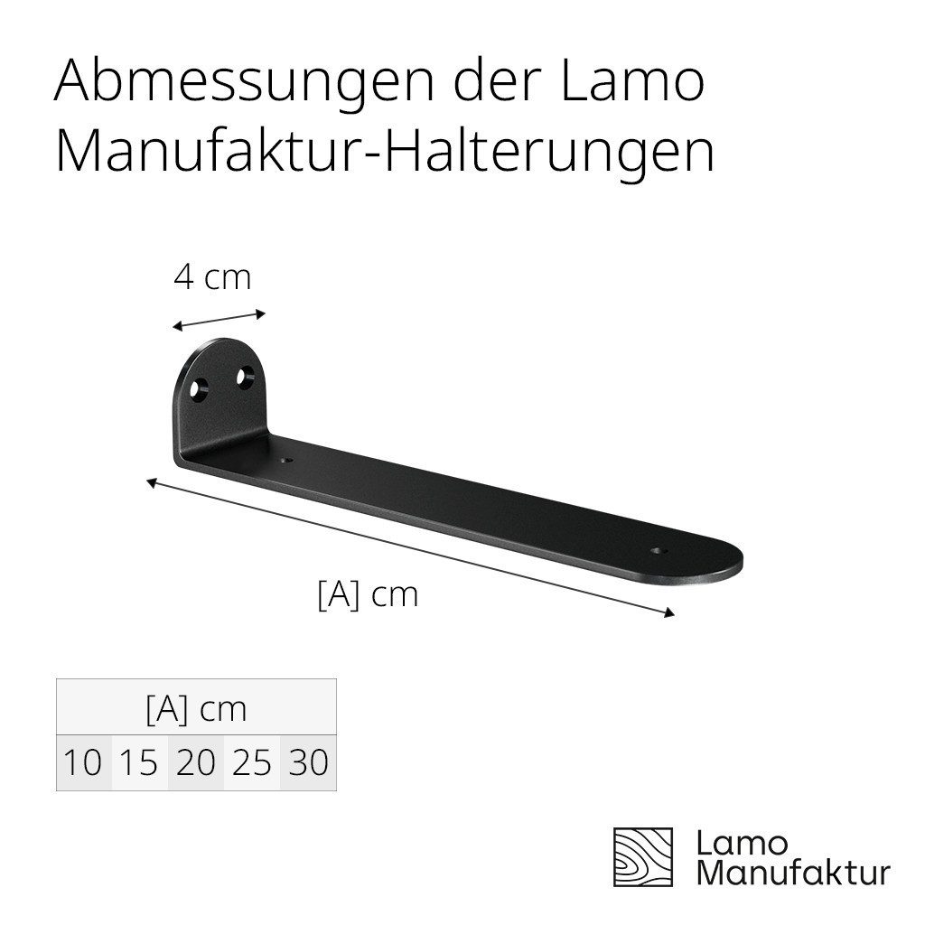 LAMO Manufaktur Wandregalhalter Unsichtbar Schwerlastwinkel 10cm 4 St. Schwarz L Winkel, 4 Stück 4-tlg., Metallwinkel 90 Grad für kleine Regale für Bilder, Foto – Bild 4 von 5