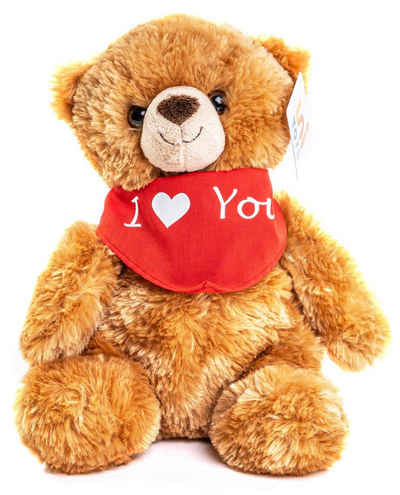 Uni-Toys Kuscheltier Teddybär, superweich - Halstuch "I Love You" - verschiedene Modelle