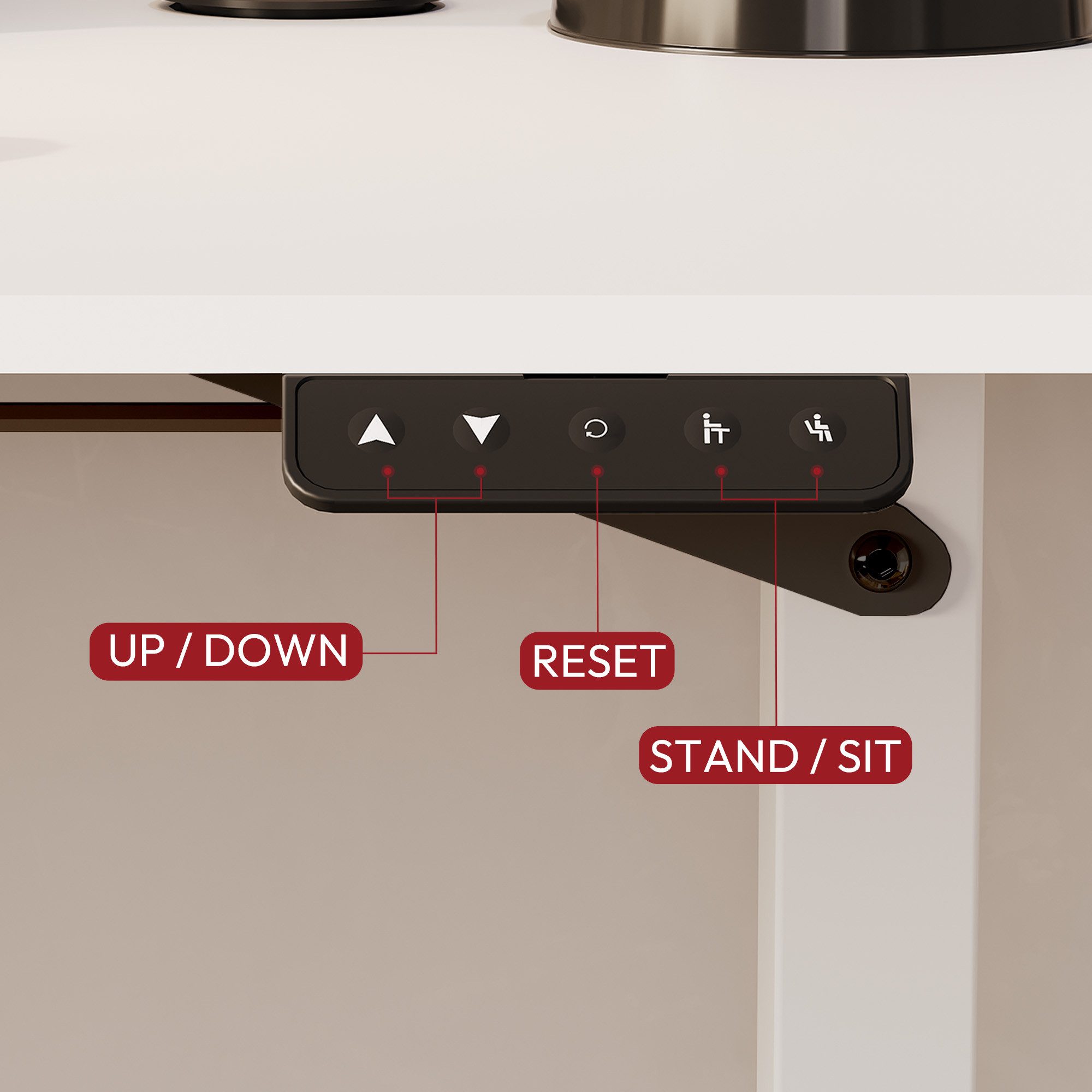SANODESK Schreibtisch Elektrisch höhenverstellbarer Schreibtisch, Ergonomisches Design, 140/120 cm Breit, 60 cm Tief – Bild 4 von 5