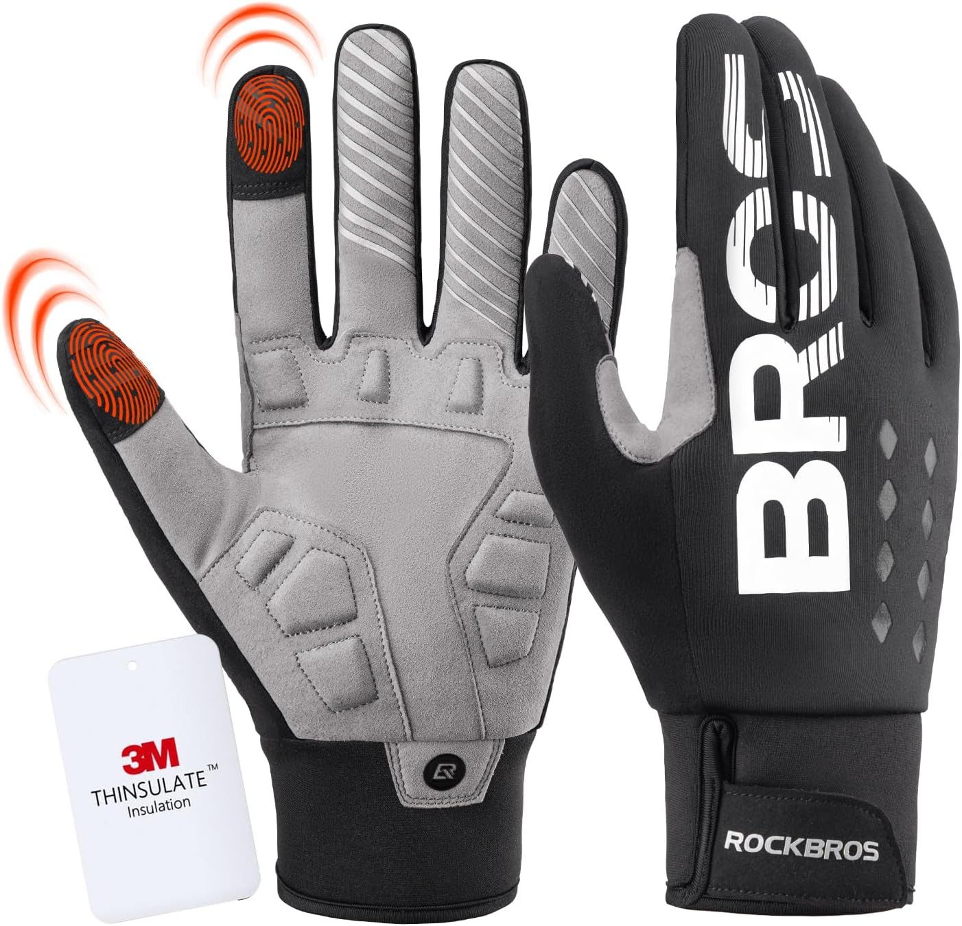 ROCKBROS Fahrradhandschuhe Winter Fahrradhandschuhe Damen & Herren Touchscreen für MTB & Outdoor