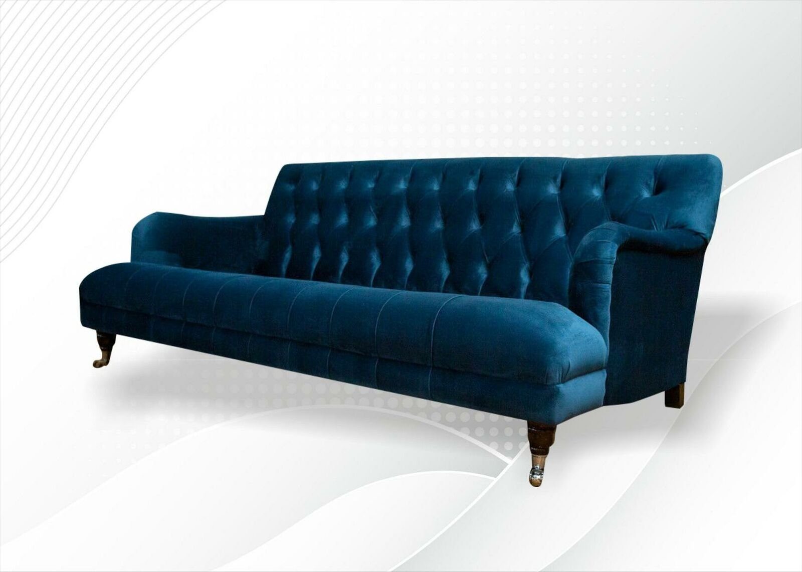 Chesterfield-Sofa, Blau Textil Neu Sofa Polster Luxus Design Sofas Wohnzimmer JVmoebel Couchen Chesterfield