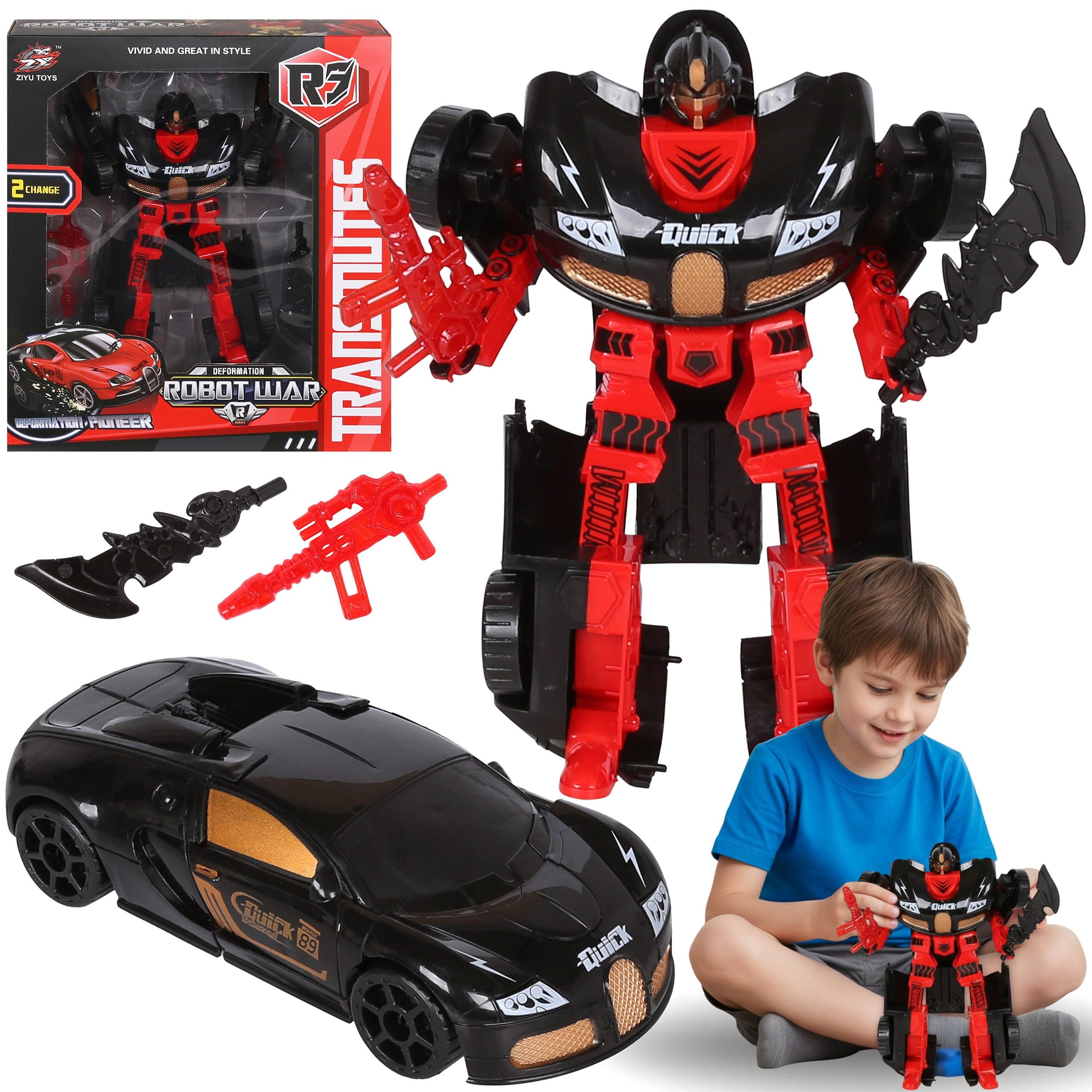 Sarcia.eu Spielzeug-Auto Roboter Auto 2in1, rotes Spielzeugauto für Kinder günstig online kaufen