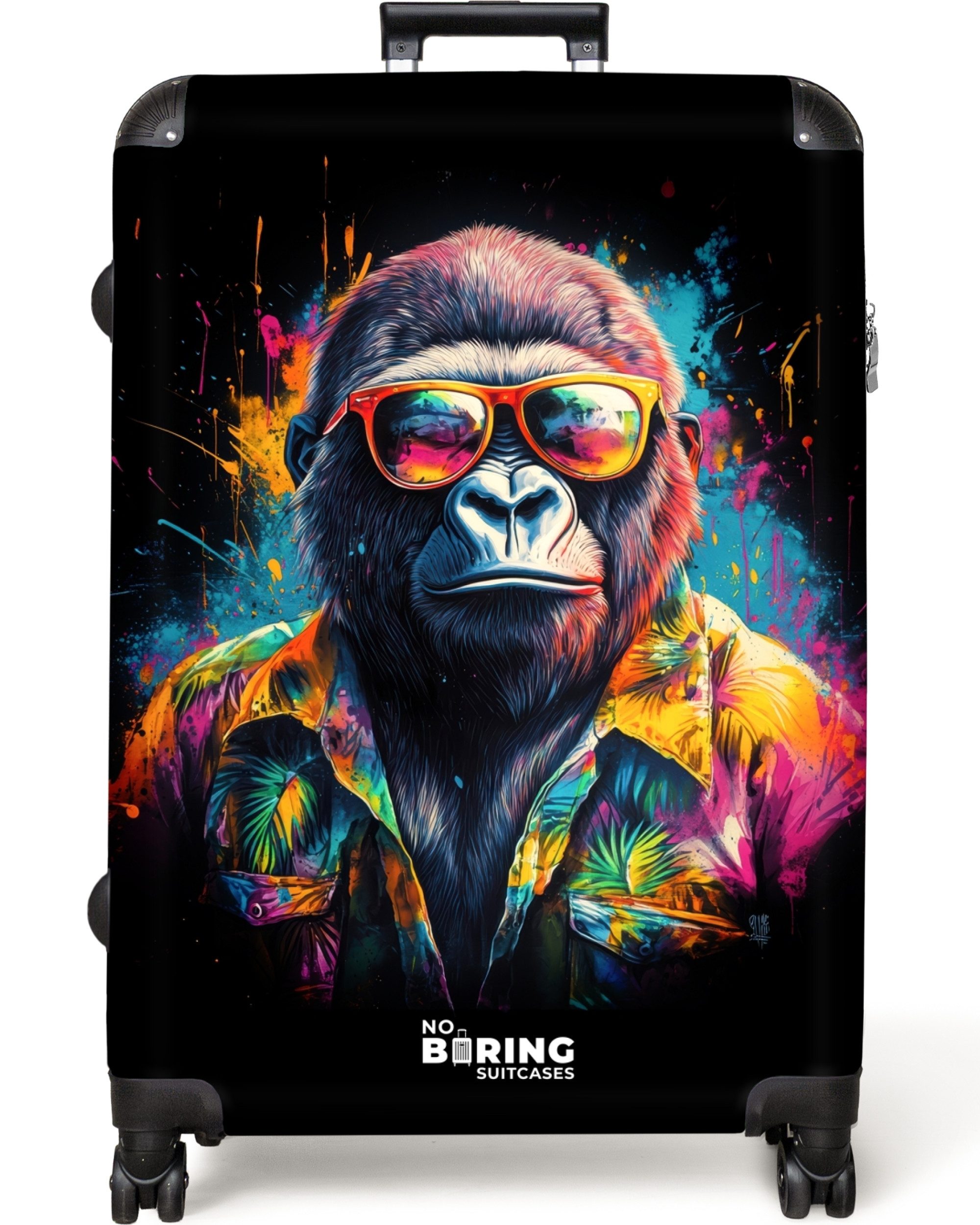 NoBoringSuitcases.com© Hartschalen-Trolley Gorilla mit Hawaii-Bluse 77 günstig online kaufen