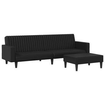 vidaXL Sofa 2-tlg. Sofagarnitur Schwarz Kunstleder