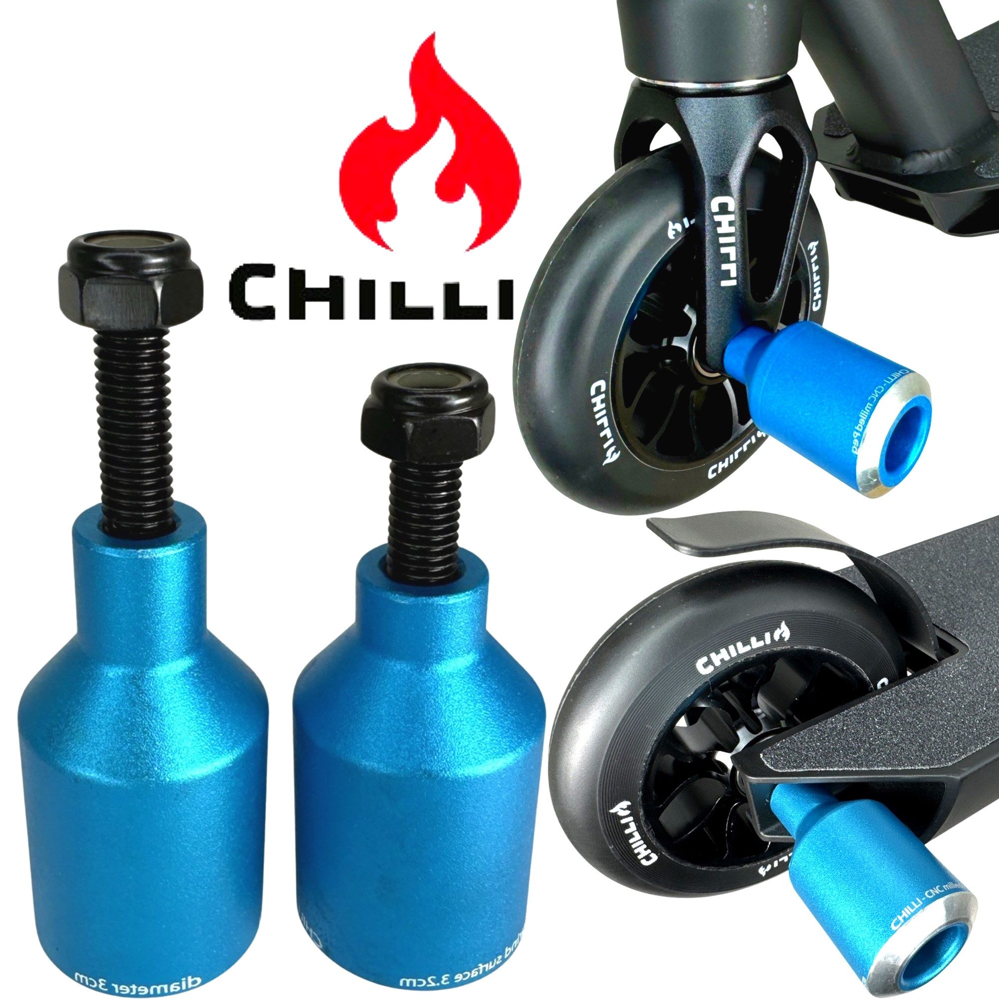 Chilli Pro Scooter Stuntscooter Chilli Pro Rocket Stunt-Scooter Pegs Trick Roller Grind Stangen