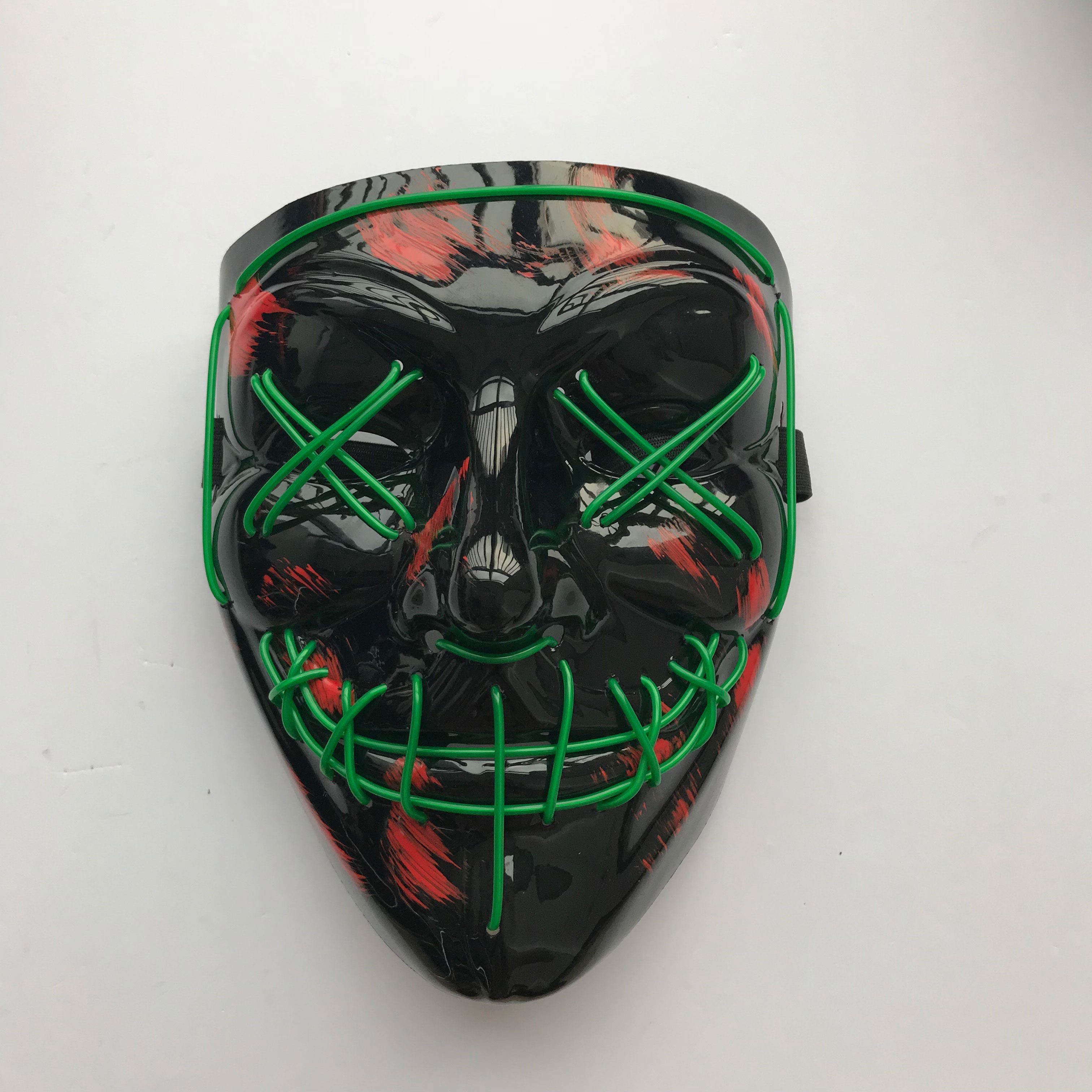 Zoelibat Verkleidungsmaske LED Purge Masken Schwarz verschiedene Farben Horror Masken, LED Kaltlichtdraht, Horror Effekt