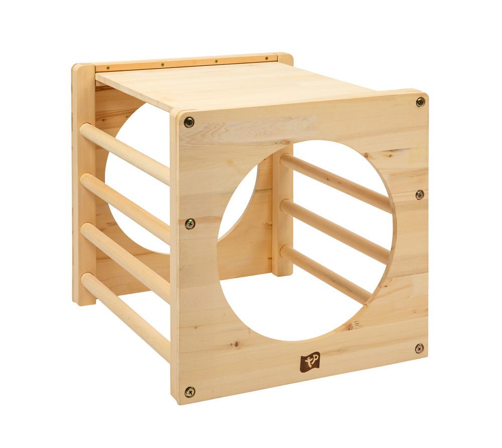 TP Toys Spielturm Holz Klettergerüst, Geeignet ab 12 M., Max. Benutzergewicht 40 KG, LxBxH 52x60x52cm