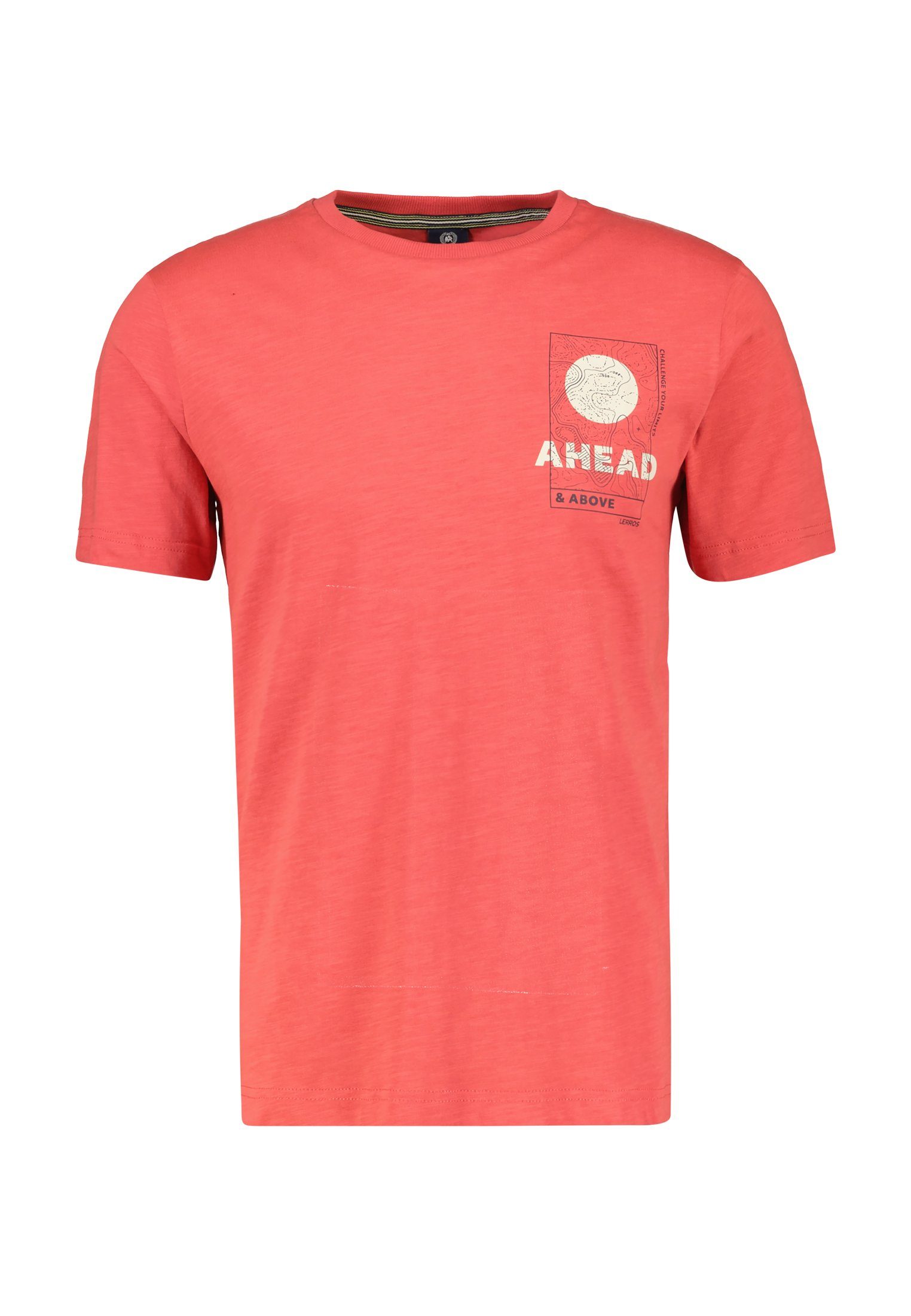 LERROS T-Shirt LERROS T-Shirt, Brustprint, links HIBISCUS RED