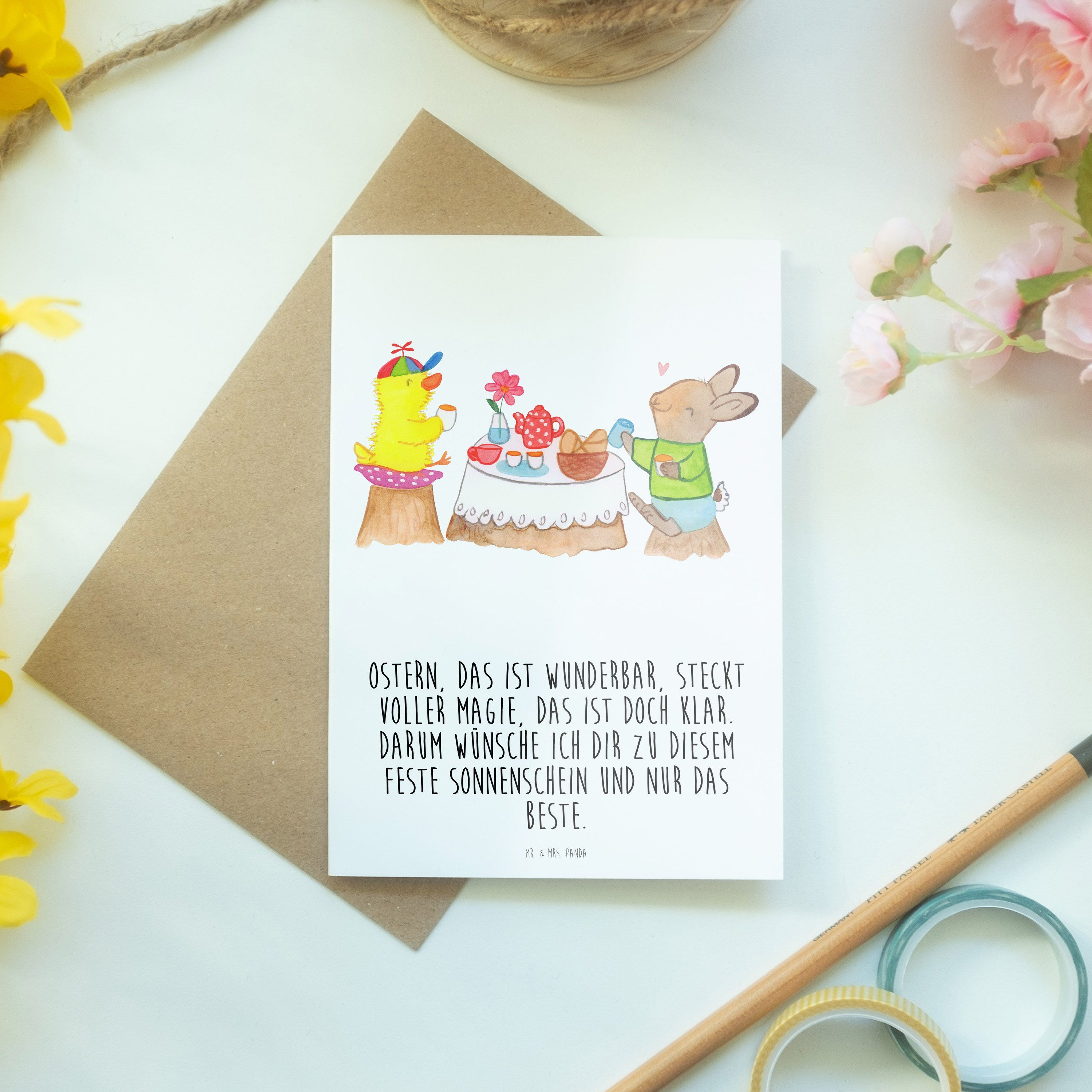 - Grußkarte Geschenk, Ostern Osterfrühstück Geburtstagskarte, & Frühstück Weiß Panda - Mrs. Mr.
