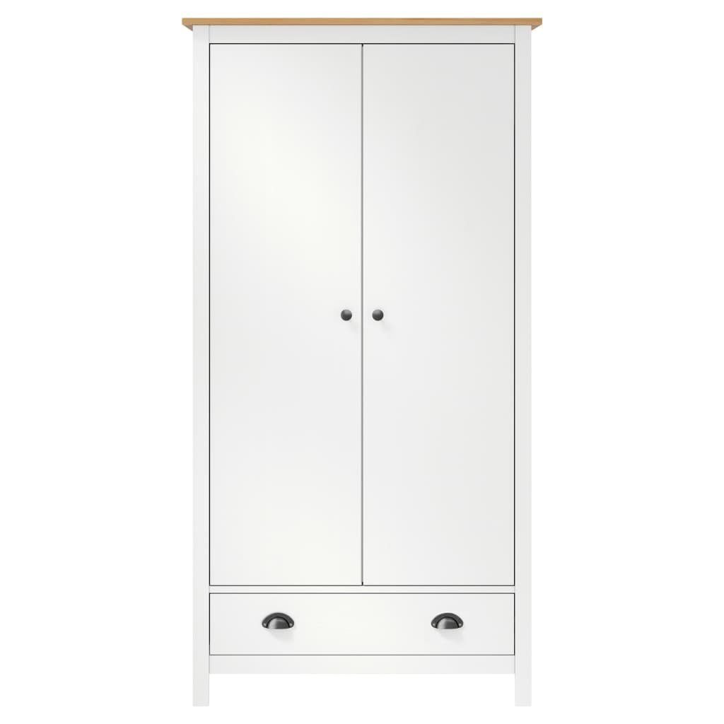 2 Türen (1-St) Hill 89x50x170 furnicato Weiß Kleiderschrank mit Kiefernholz cm