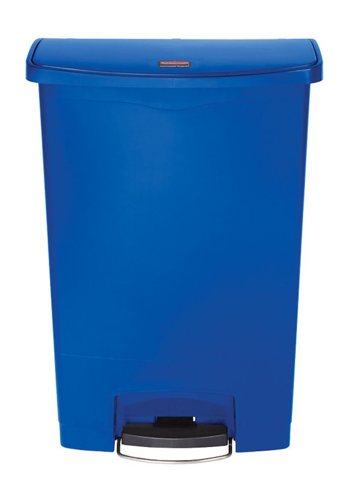 Pedal-Abfalleimer, 82,6x35,3x75cm, PROREGAL® Liter, Blau HxBxT Mülleimer 90