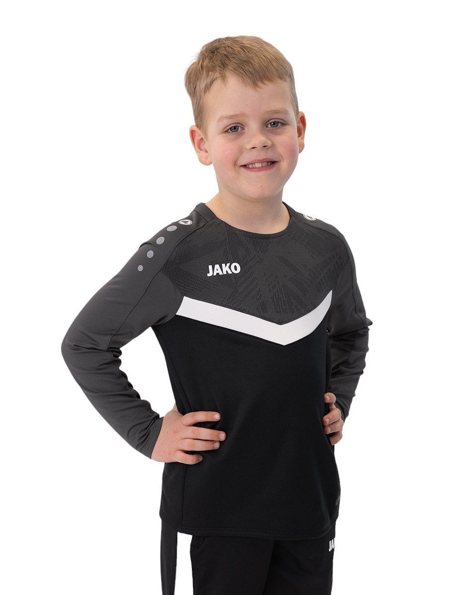 Langarmshirt Sweat Iconic (Polyester-Stretch-Fleece) schwarz/anthrazitgrau Kinder