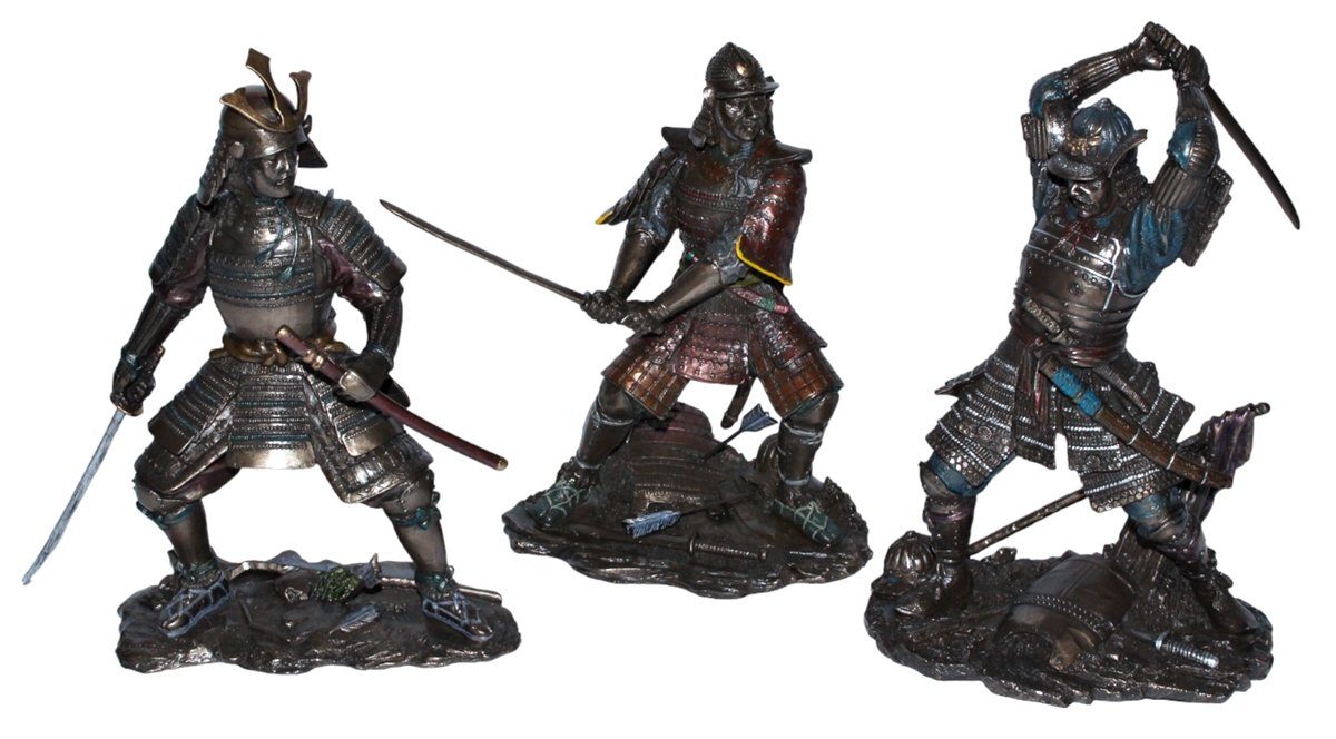 Parastone Dekofigur Set: Deko Figuren Samurai Art H 21-23 cm Krieger in Rüstung | Dekofiguren