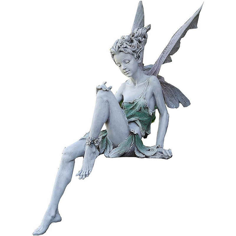 BEARSU Gartenfigur »Sitzende Fee Garten Ornament 22cm Höhe, Tudor Und Turek Sitzen Magische Fee Statue, Harz Elfen Gartenfigur Skulptur Fee Figuren mit Flügeln«