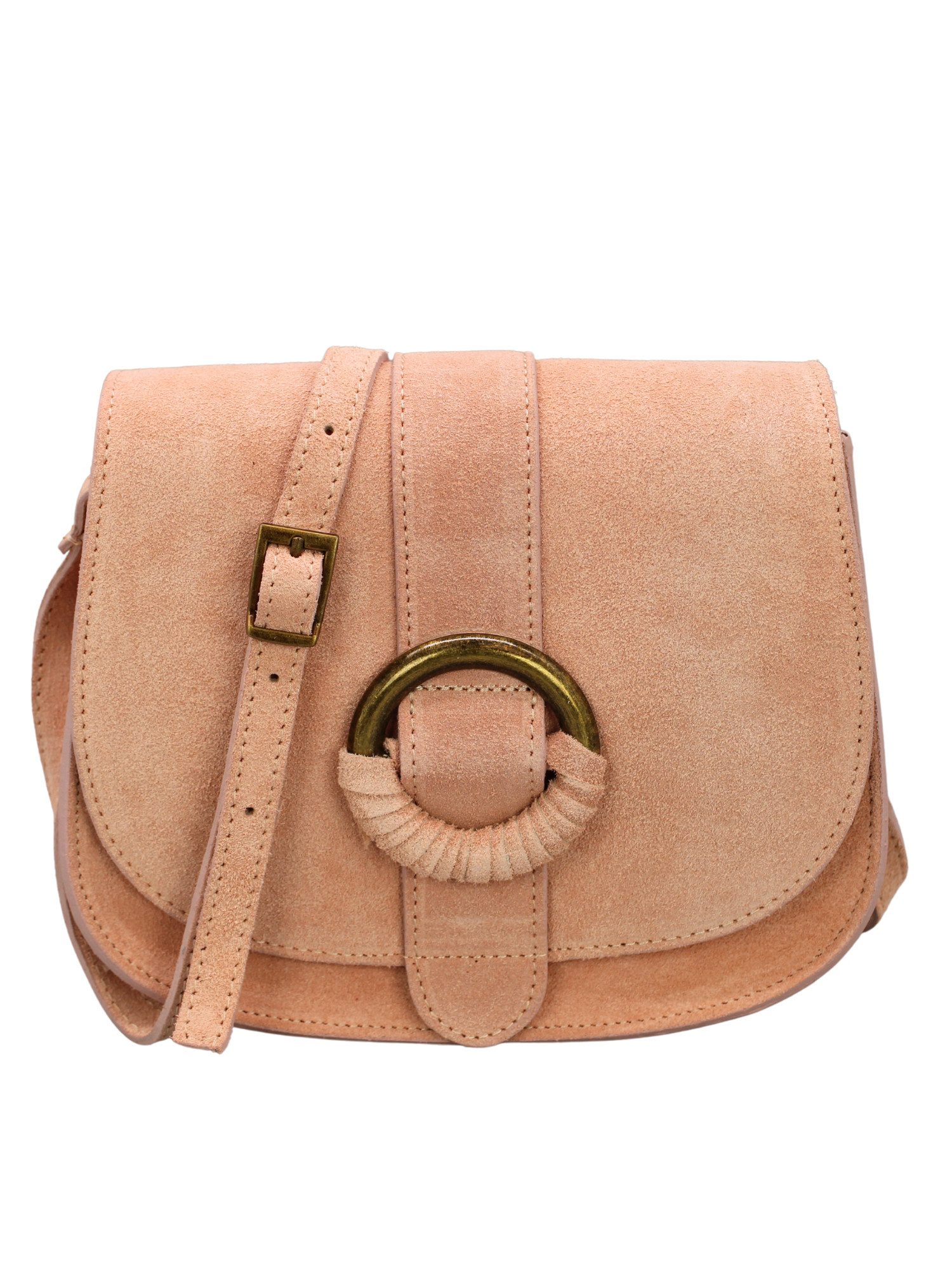 Adel Bags Schultertasche Ellen Echte Wildleder-Umhängetasche mit Magnetverschluss, Verdeckter Magnetverschluss + Reißverschluss