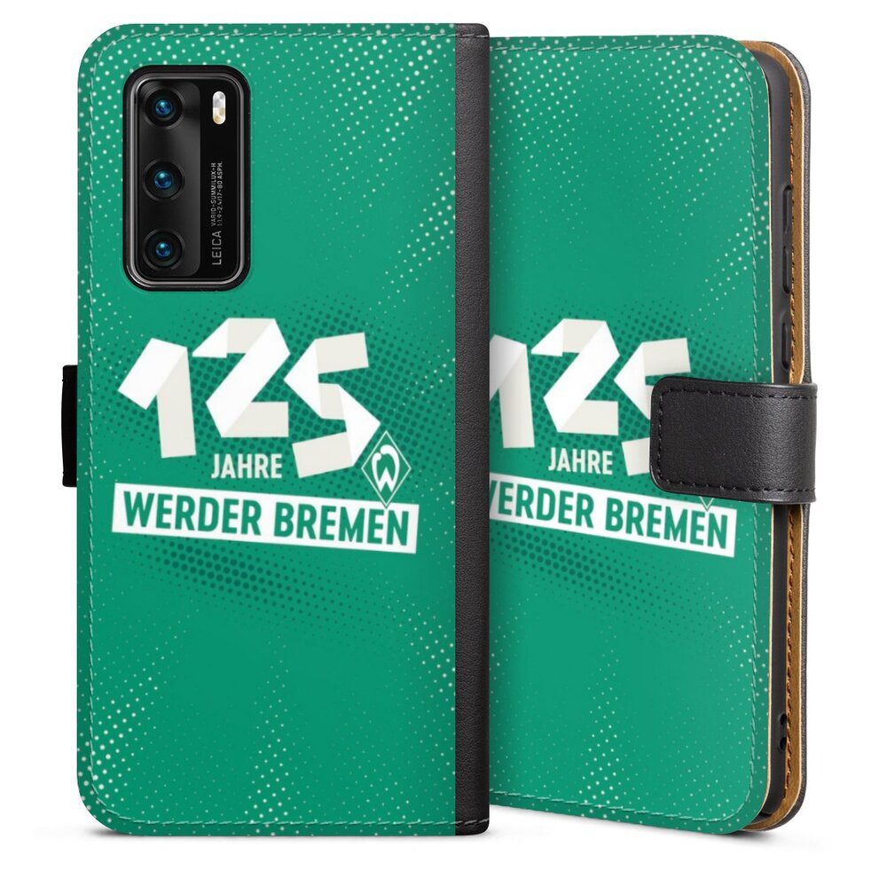 DeinDesign Handyhülle 125 Jahre Werder Bremen Offizielles Lizenzprodukt, Huawei P40 Hülle Handy Flip Case Wallet Cover Handytasche Leder