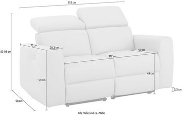 Home affaire 2-Sitzer Sentrano, auch mit elektrischer Funktion mit USB-Anschluß, in 4 Bezugsvarianten