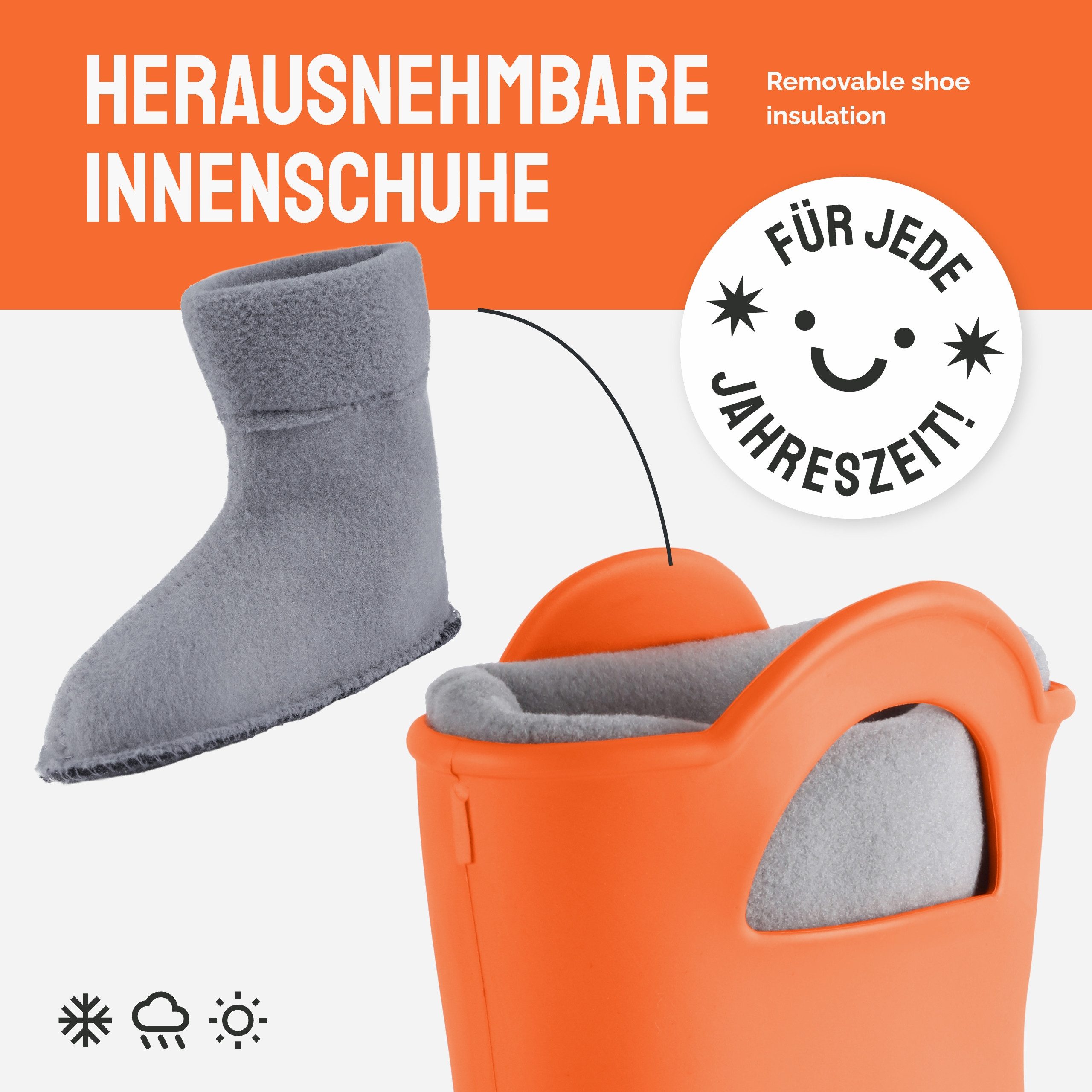 Ladeheid EVA Regenstiefel LA-CA-12 federleichte Regenschuhe Damen Gummistiefel mit herausnehmbares Innenfutter