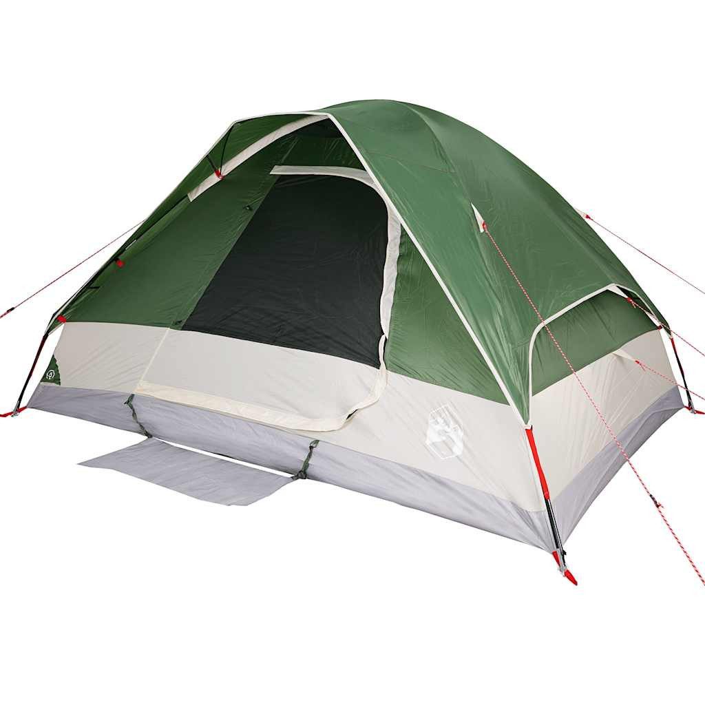 furnicato Faltzelt Camping Kuppelzelt 274x213x150 cm Grün, (1 tlg), Wetterfestes Familienzelt für 4 Personen mit integriertem E-Anschluss
