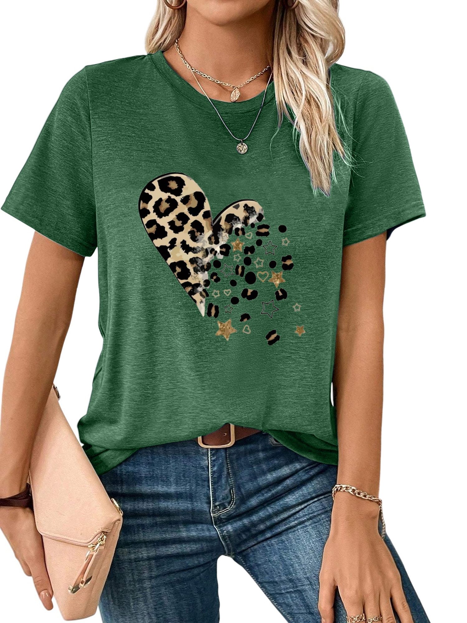 PYL Kurzarmshirt Damen bequemes Sommer Kurzarmbluse günstig online kaufen