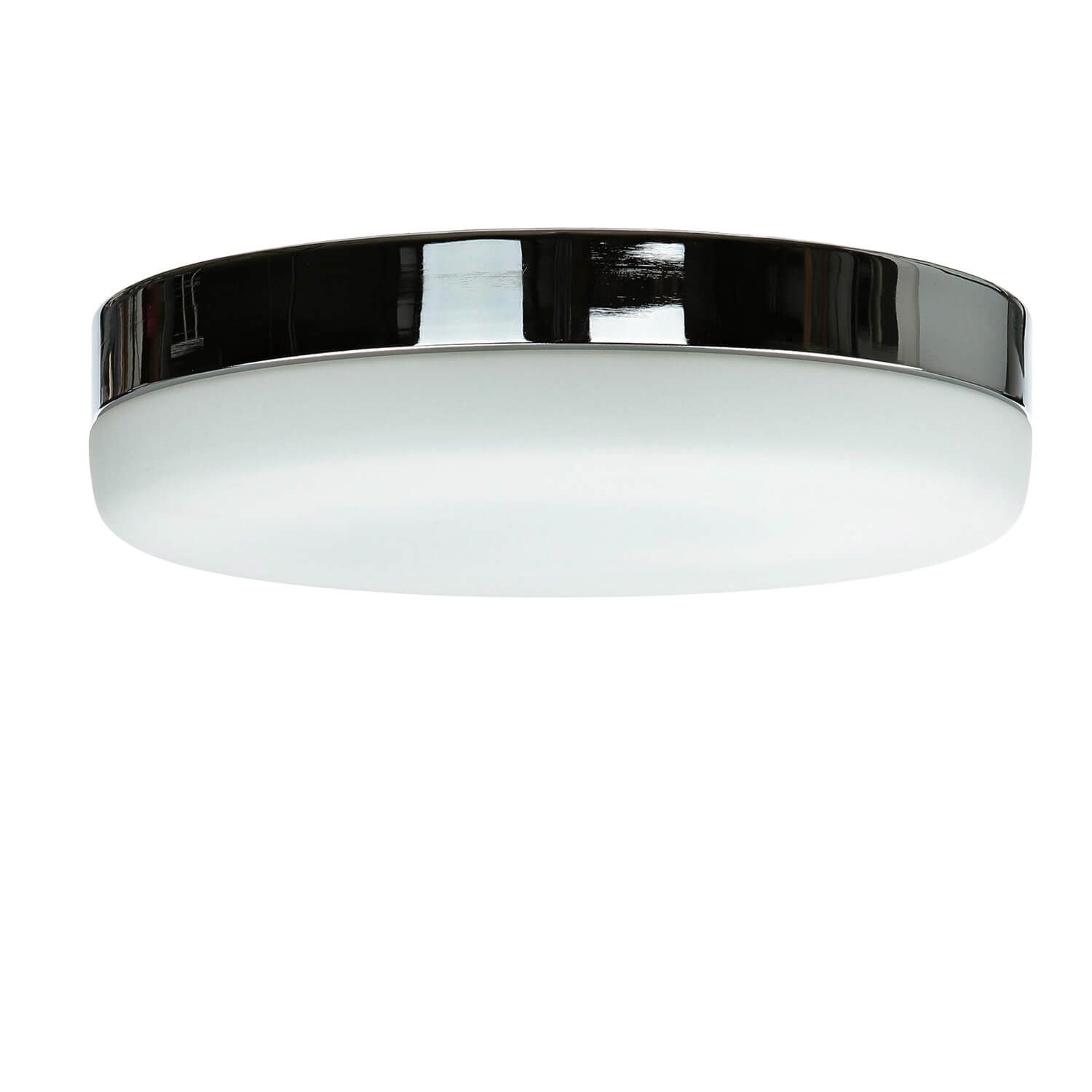Licht-Erlebnisse Deckenleuchte MONI, ohne Leuchtmittel, Badezimmerleuchte Decke Ø 29 cm rund 3x E27 blendarm Chrom Weiß Metall