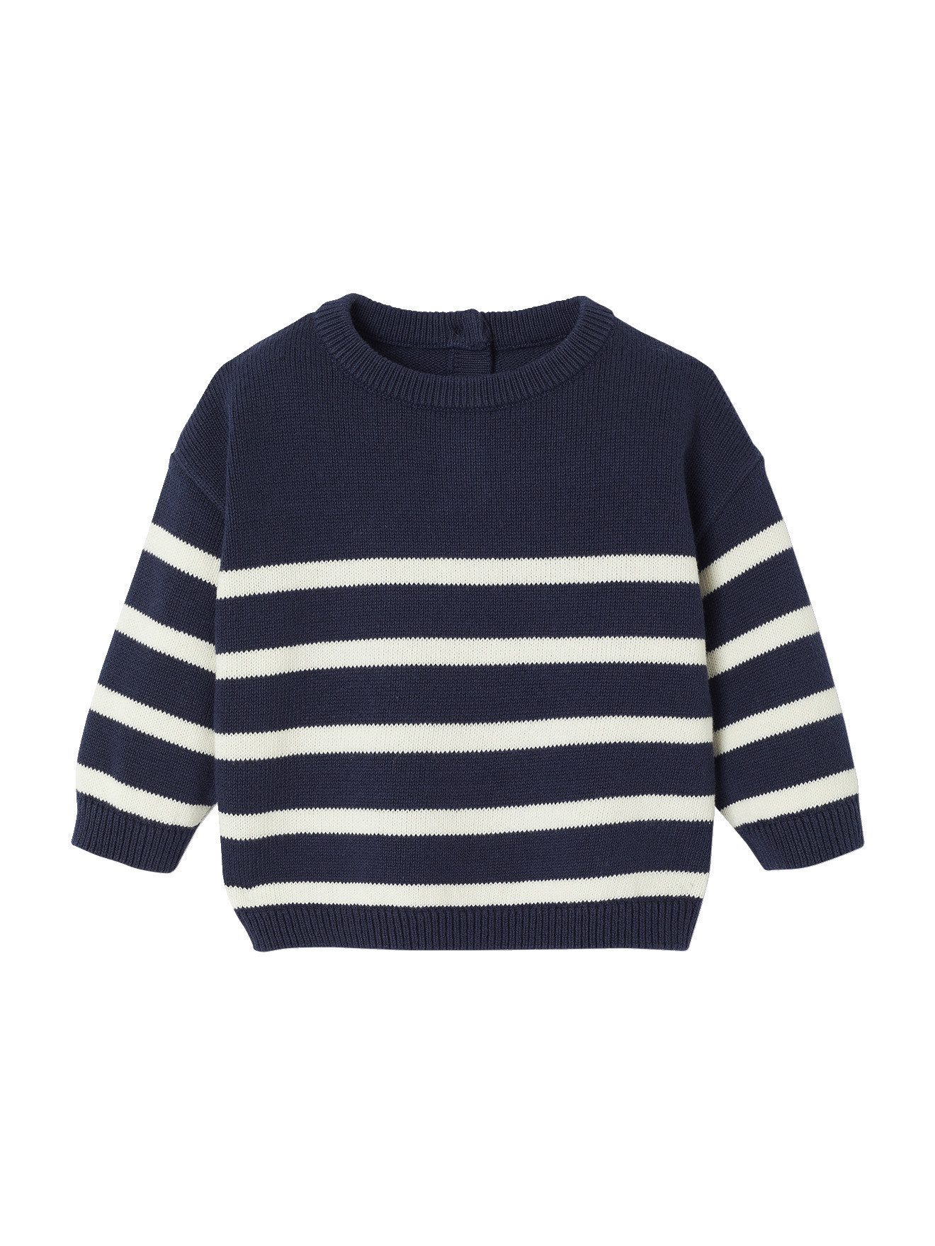 vertbaudet Pullunder Gestreifter Baby Strickpullover aus Bio-Baumwolle