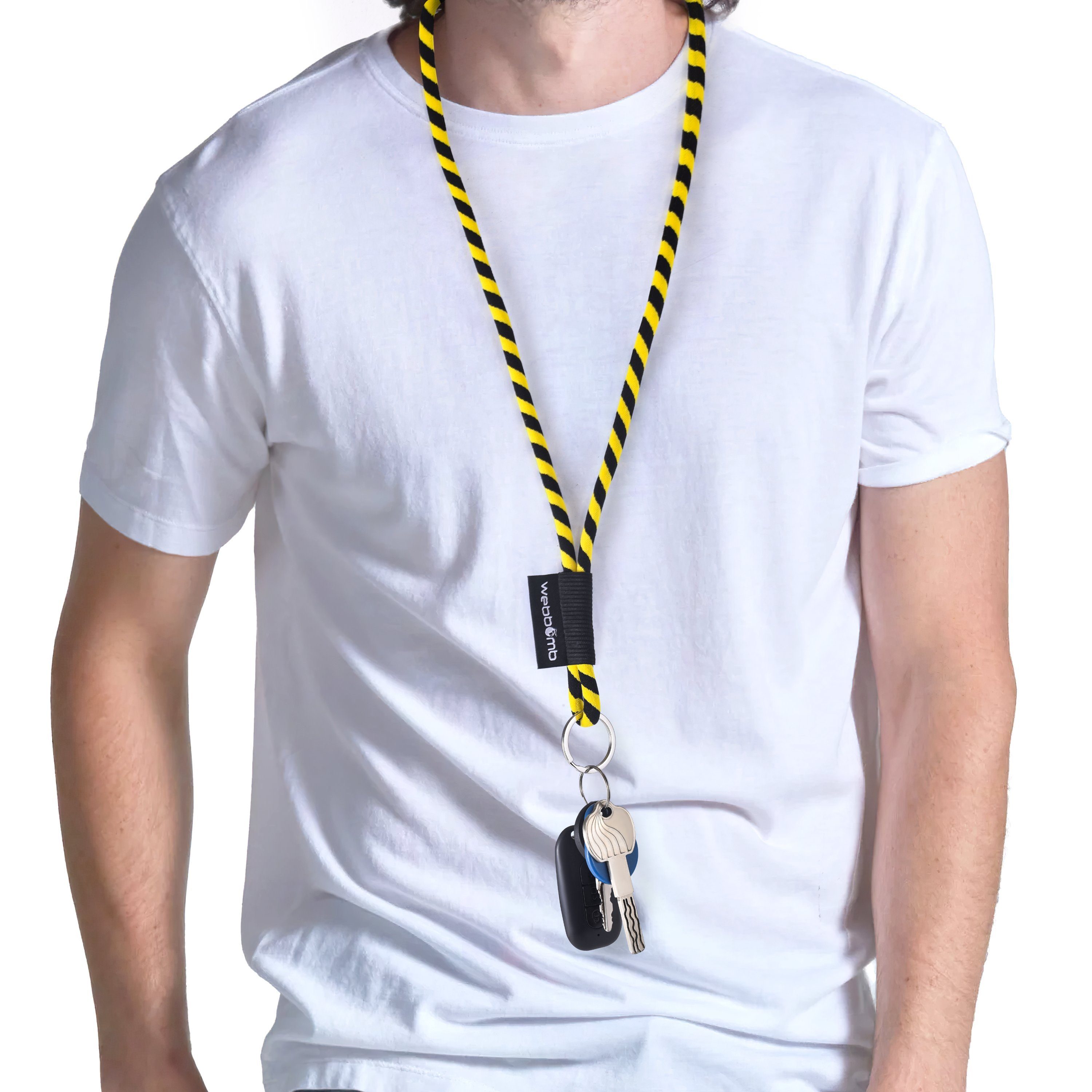 WEBBOMB Schlüsselanhänger Lanyard Tubular Schlüsselband mit Karabiner + Schlüsselring keychain