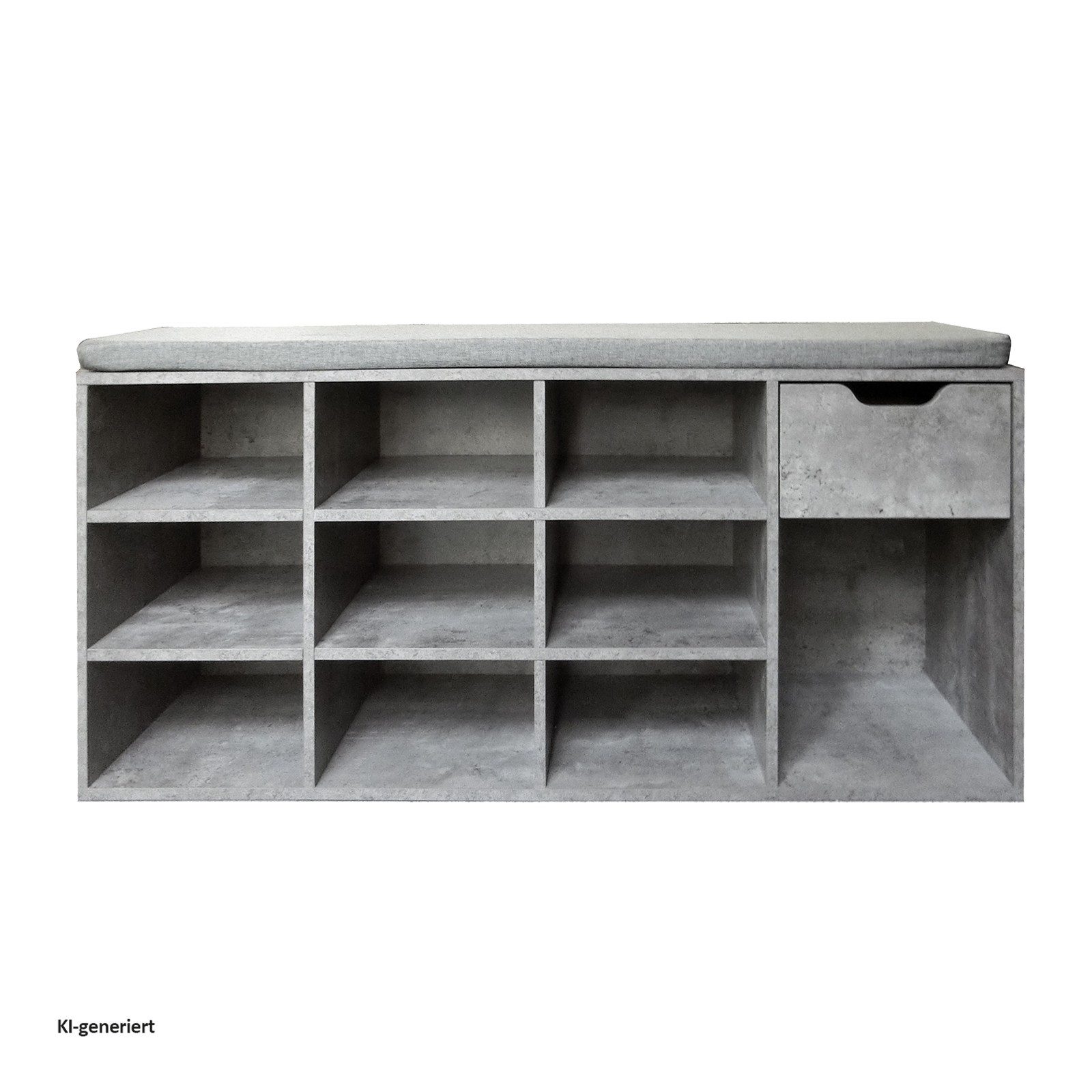 HTI-Living Schuhbank Schuhbank Lisa Beton (Stück, 1-St., 1 Schuhbank), Schuhregal 10 Fächer