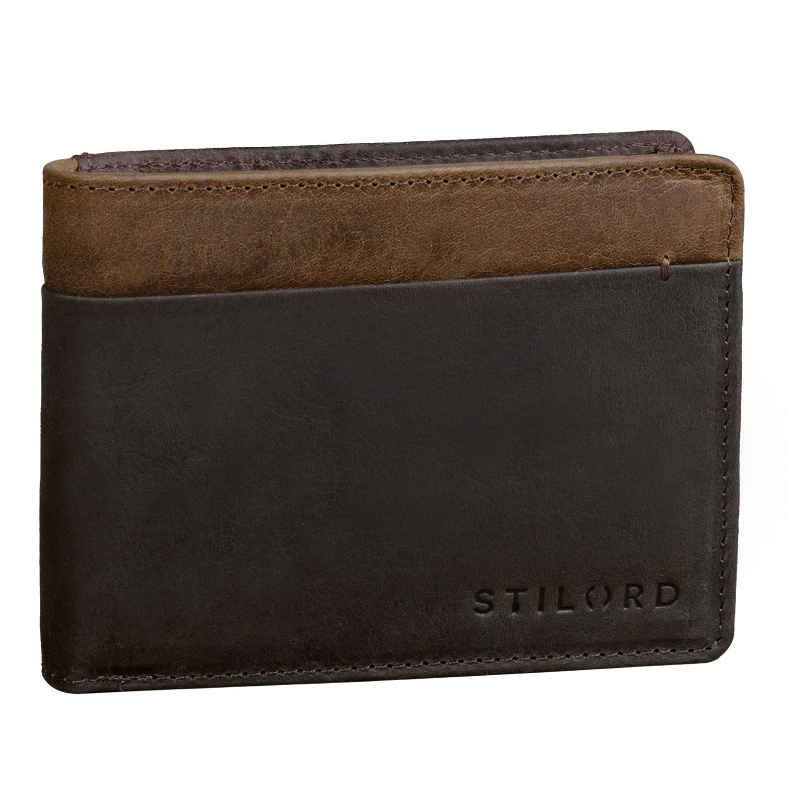 STILORD Geldbörse "Sterling" RFID Geldbeutel Herren Leder dunkel - braun