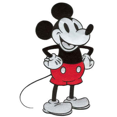 Disney Aufnäher, Polyester, Mickey Mouse 90 Jahre XL - Aufnäher, Bügelbild, Aufbügler, Applikationen, Patches, Flicken, zum aufbügeln, Größe: 16,0 x 25,0 cm