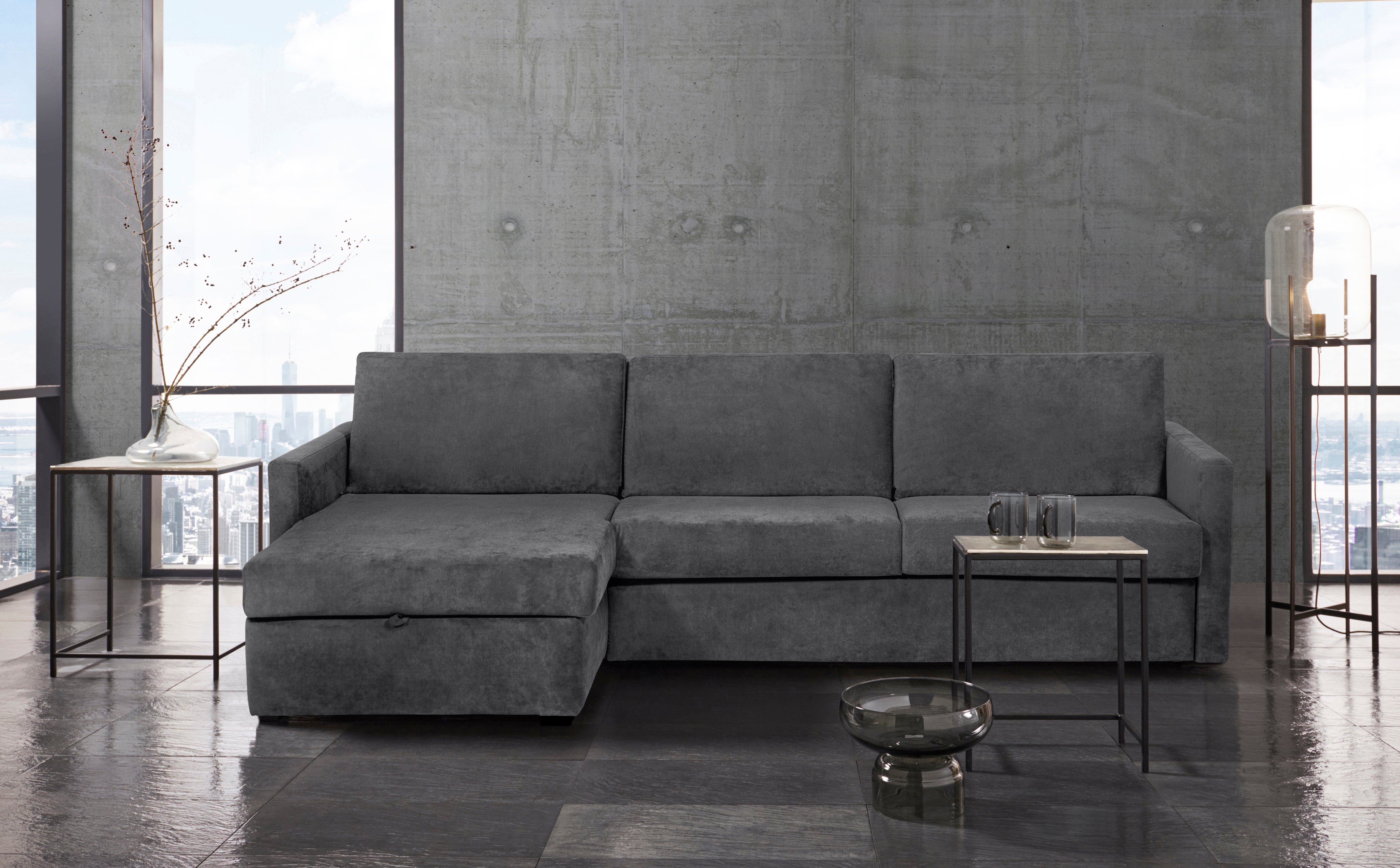 Home affaire Schlafsofa GOLDPOINT Ecksofa 264 cm, Liegefläche (140/200cm), L-Form, Bettfunktion, Bonell-Federkernmatratze und Dauerschläfer-Funktion