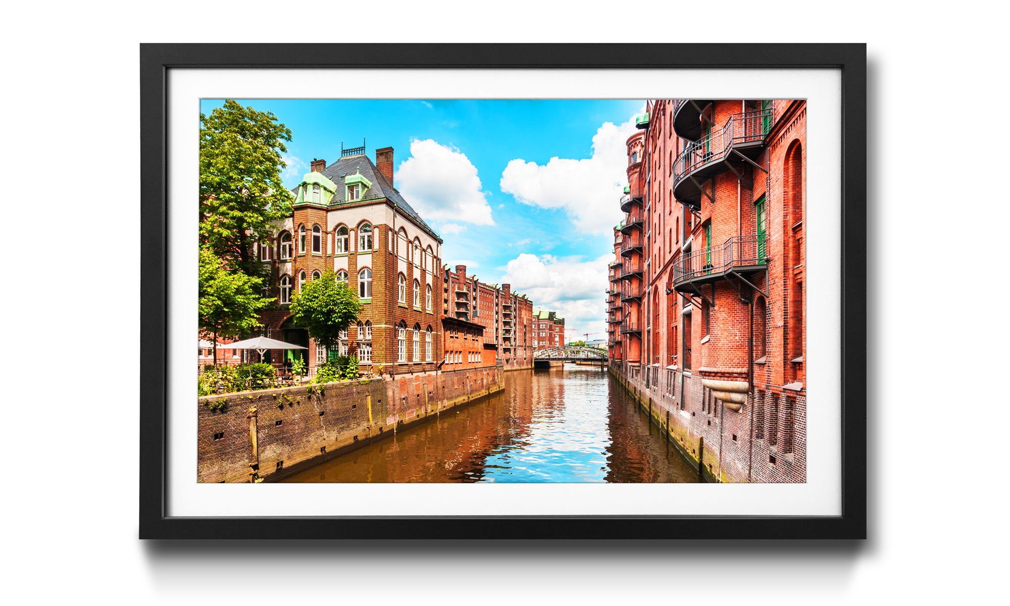 WandbilderXXL Bild mit Rahmen Hamburg Speicherstadt, Hamburg, Wandbild, in 4 Größen erhältlich