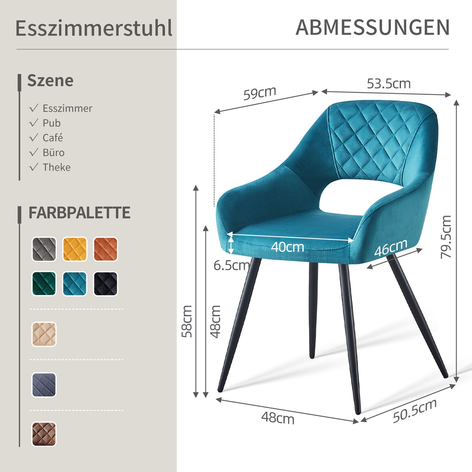 JYMTOM Esszimmerstuhl gepolsterter Sitz mit offener günstig online kaufen