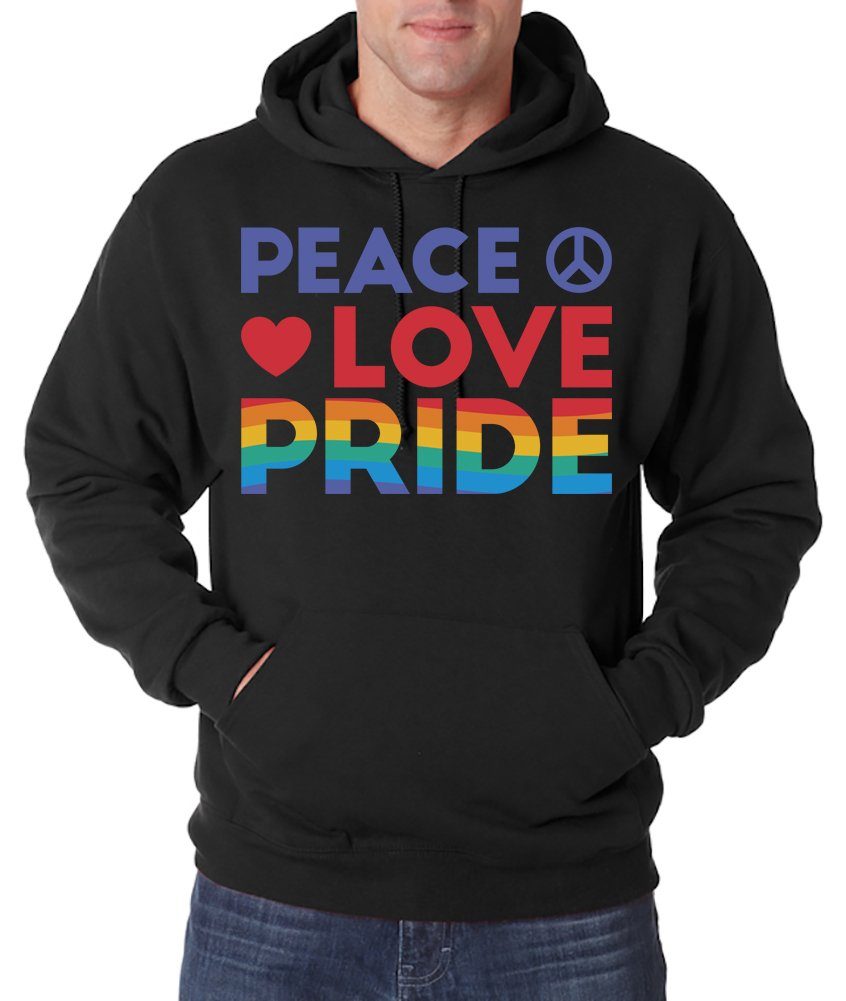 Youth Designz Kapuzenpullover Peace Love Pride Herren Hoodie Pullover mit Trendigem Spruch