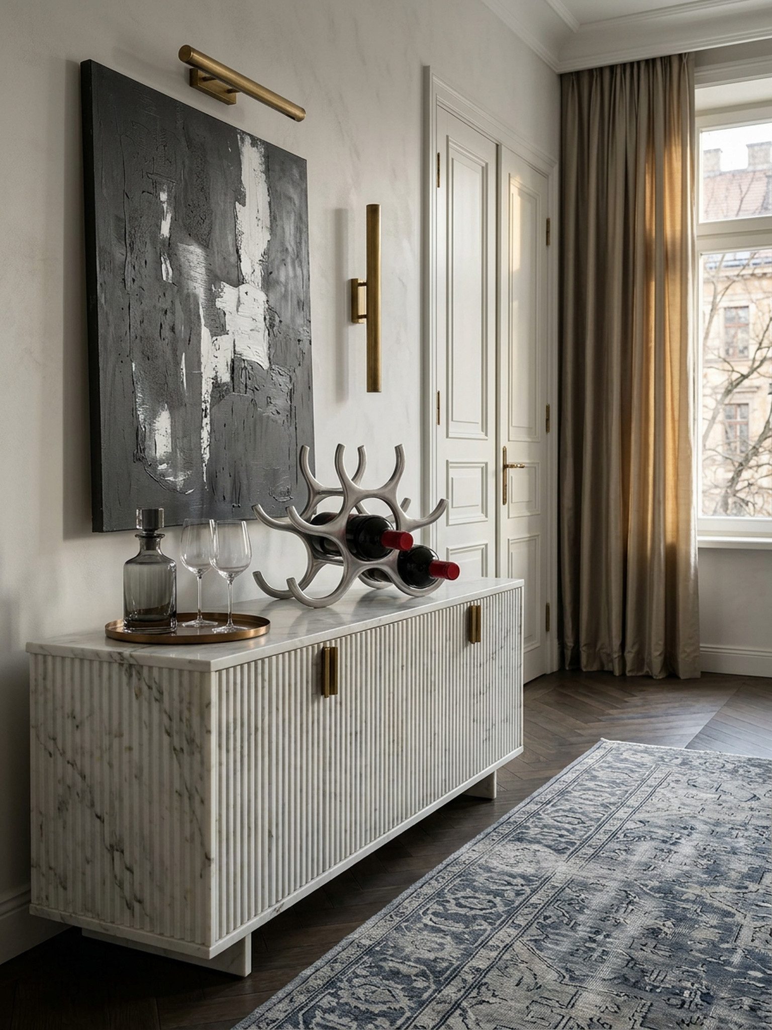 KADIMA DESIGN Weinregal Aluminium Weinständer, stilvoll & platzsparend (Silber, 6 Fl)