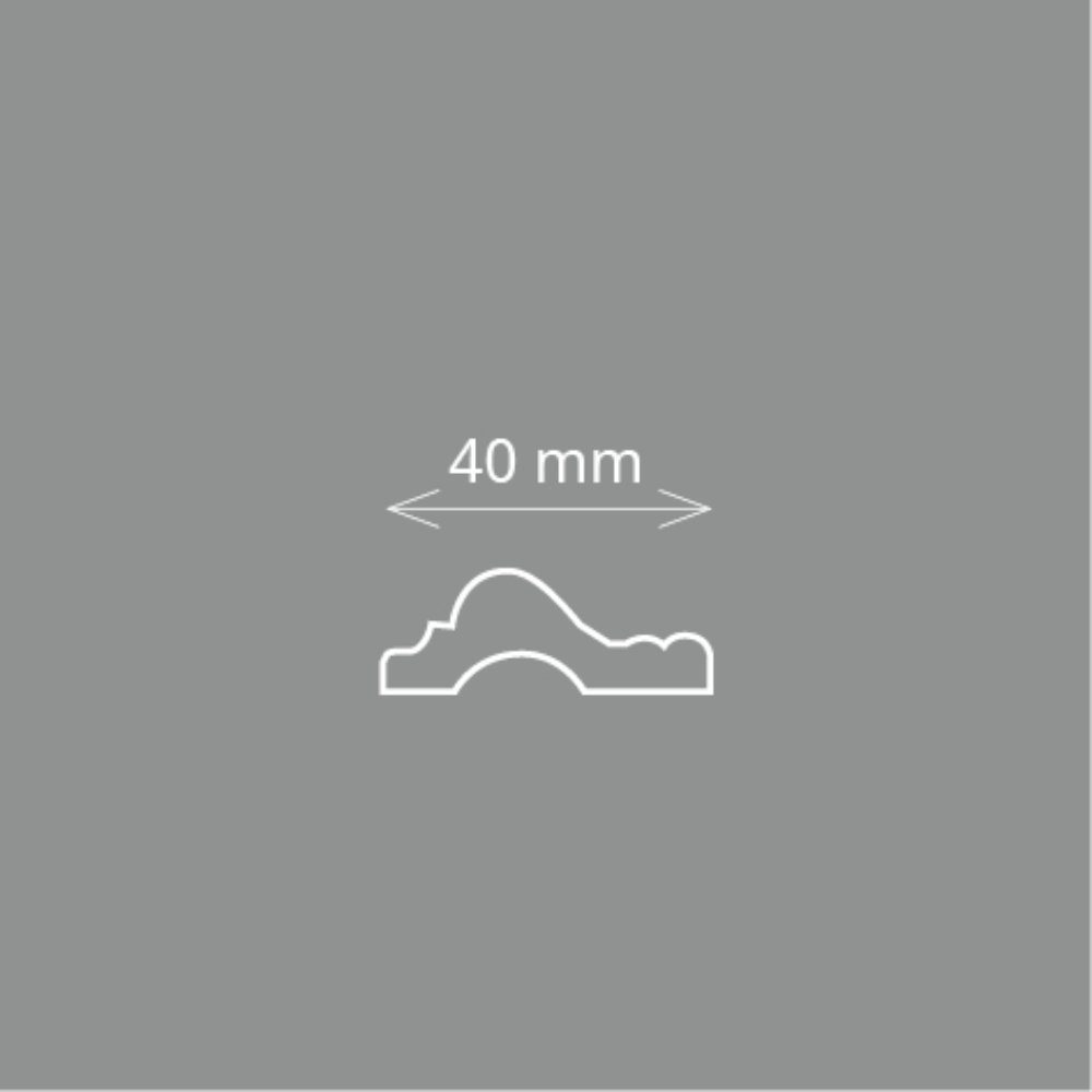 Homestar Zierleiste U 40 (40 mm), Länge 2 m, zum kleben, Polystyrol, kombinierbar mit Bogen Set BU 40 und dem Schmuckstück BU 40 D