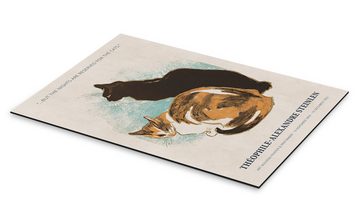 Posterlounge Alu-Dibond-Druck Théophile-Alexandre Steinlen, The Nights are Reserved for the Cats, Wohnzimmer Modern Malerei