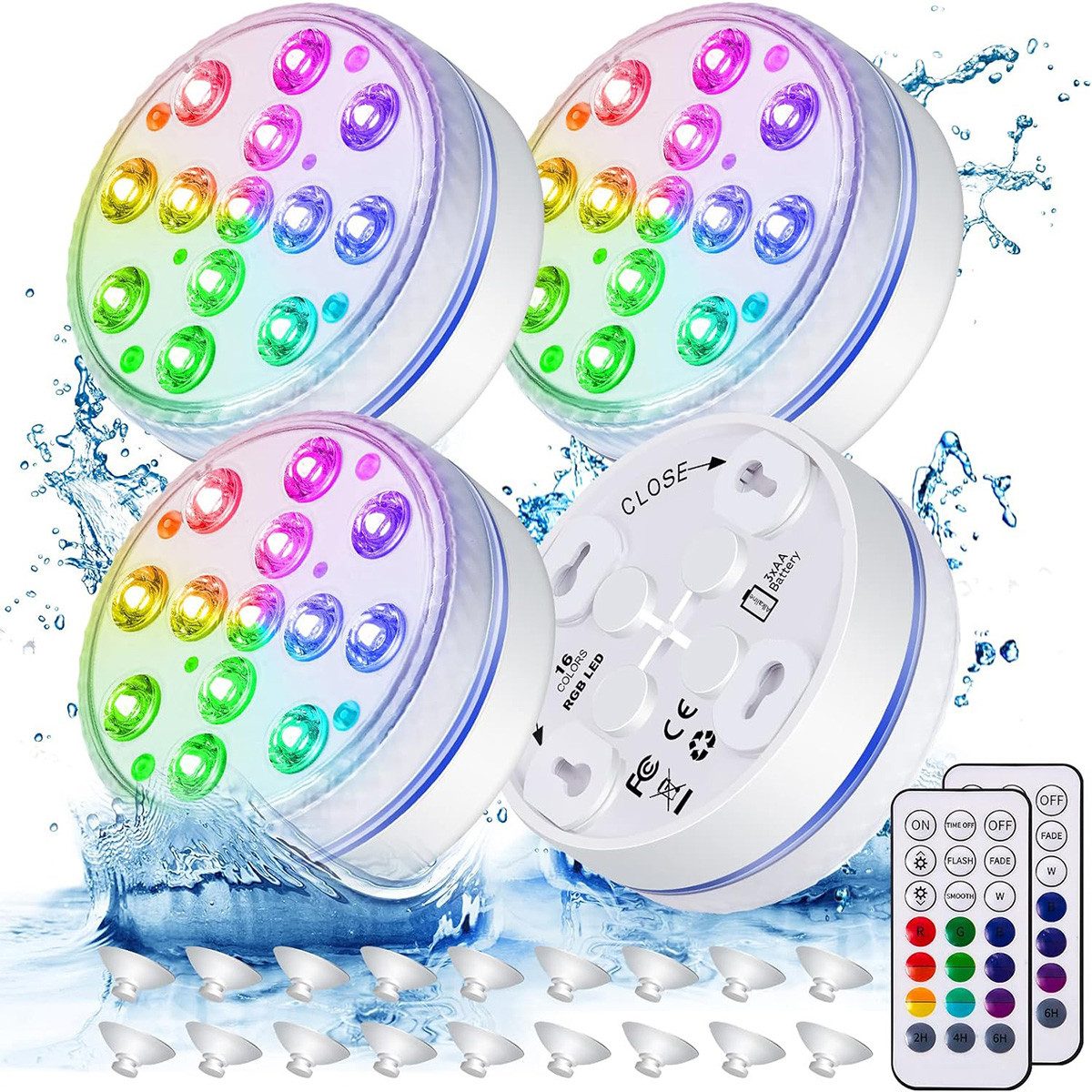 Pool-Lampe Pool-Lampe LED-Poolleuchte Poolbeleuchtung mit Fernbedienung