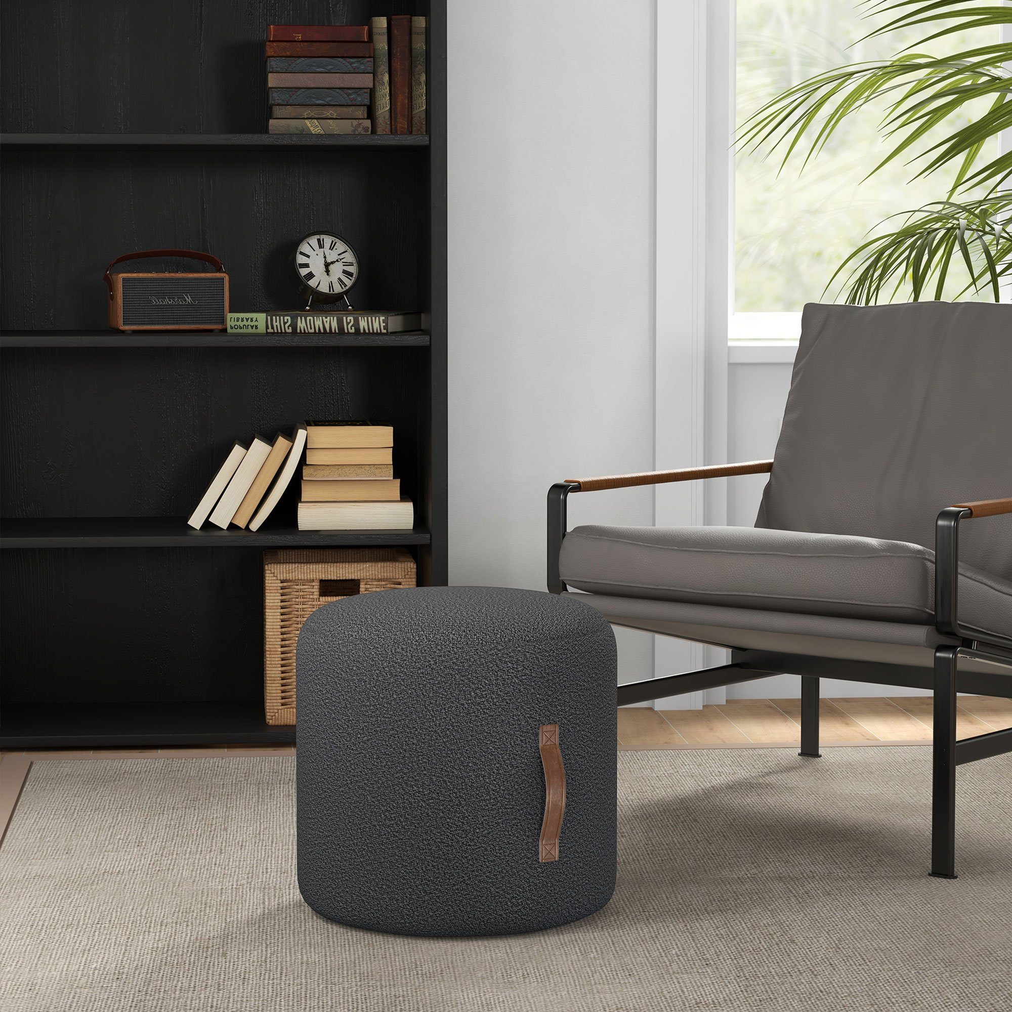 HOMCOM Fußhocker Sitzhocker, Runder Polsterhocker, (Fußstütze, günstig online kaufen