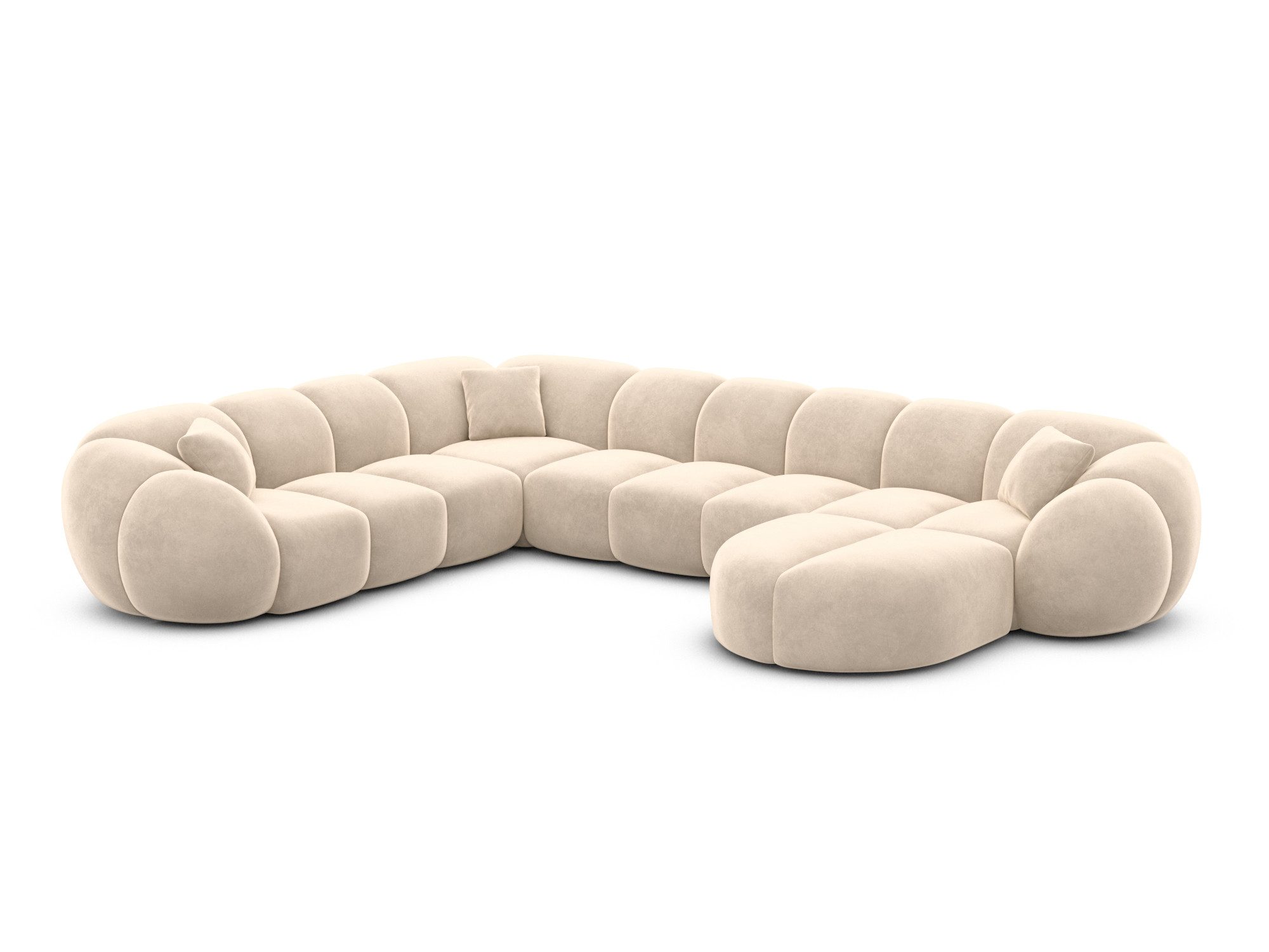 Sofa Dreams Wohnlandschaft XXL Wohnlandschaft Valderosa U-Form aus Stoff, Wohnlandschaft, U-Form, Moderne Wohnlandschaft in U-Form, 2 Zierkissen inklusive – Bild 2 von 5