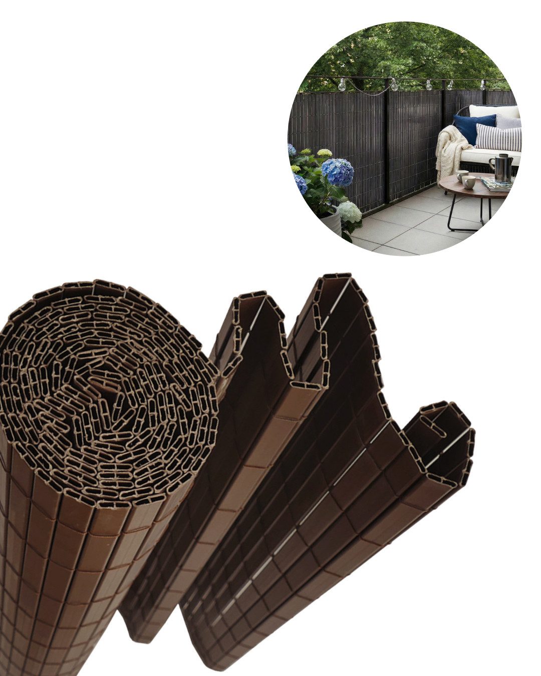 Mazovia Balkonsichtschutz Modern Sichtschutz Balkon, Terrasse, Garten Wetterfest und UV-beständig