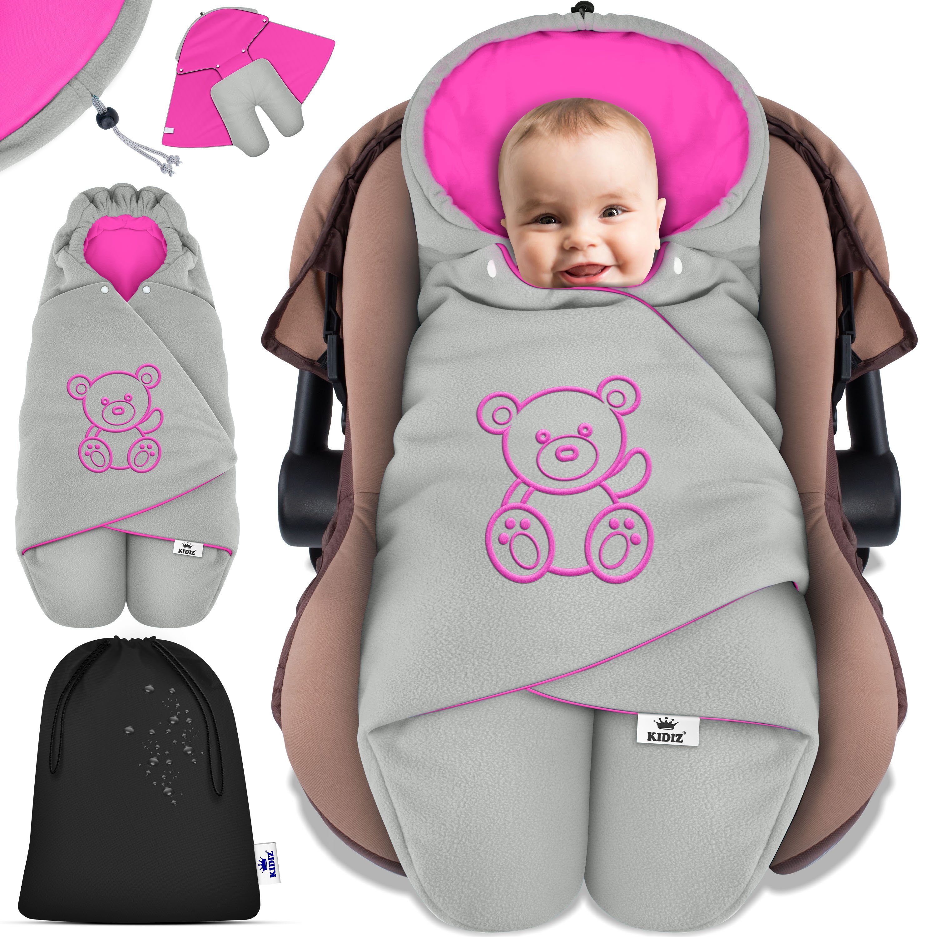 KIDIZ Deckenschlafsack, Baby Einschlagdecke mit Tasche für Winter & Herbst Babydecke Fußsack