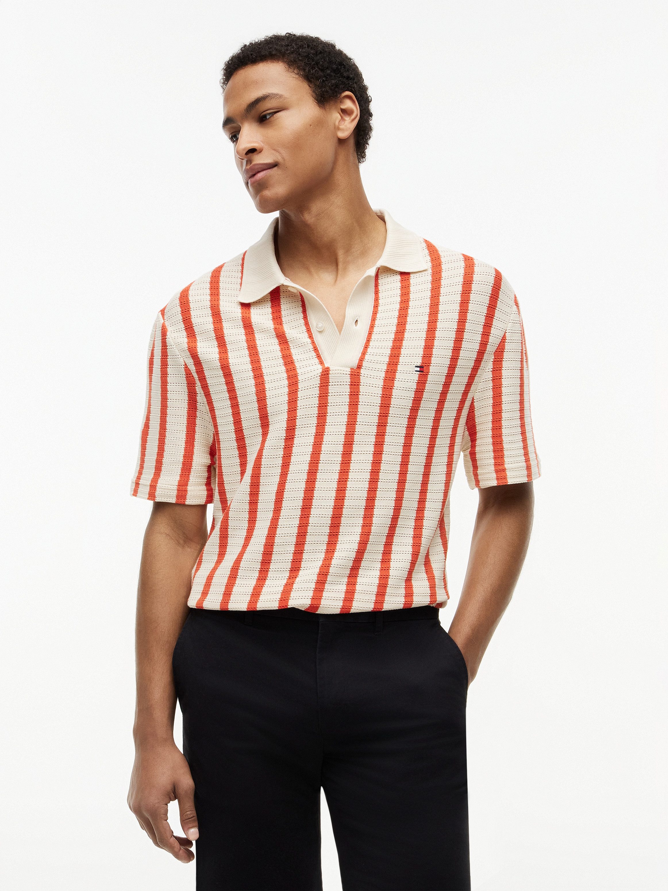 Tommy Hilfiger Poloshirt OPEN KNIT RELAXED FIT POLO aus Lochstrick, relaxed