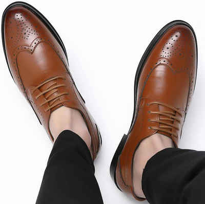 UE Stock Elegante Herren Business Schnürer Halbschuhe Anzug Schuhe Gr. 43 Braun Loafer Zeitlose Eleganz