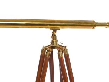 Aubaho Teleskop Großes Fernrohr Fernglas Teleskop Messing mit Holz Stativ 150cm antik