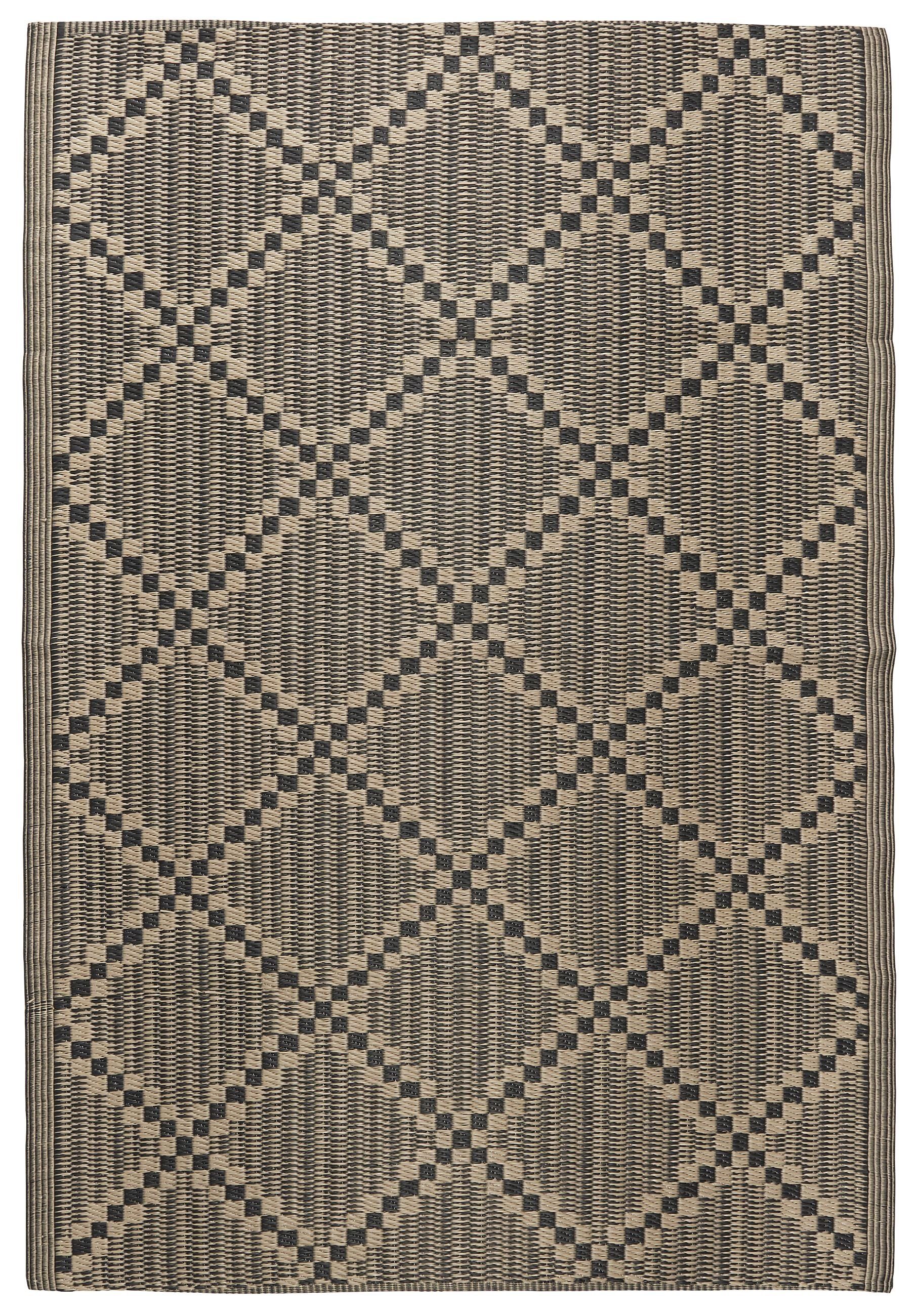 Ib Laursen Outdoorteppich Teppich Läufer Terrasse Balkon 120x180 Schwarz Beige Kunststoff