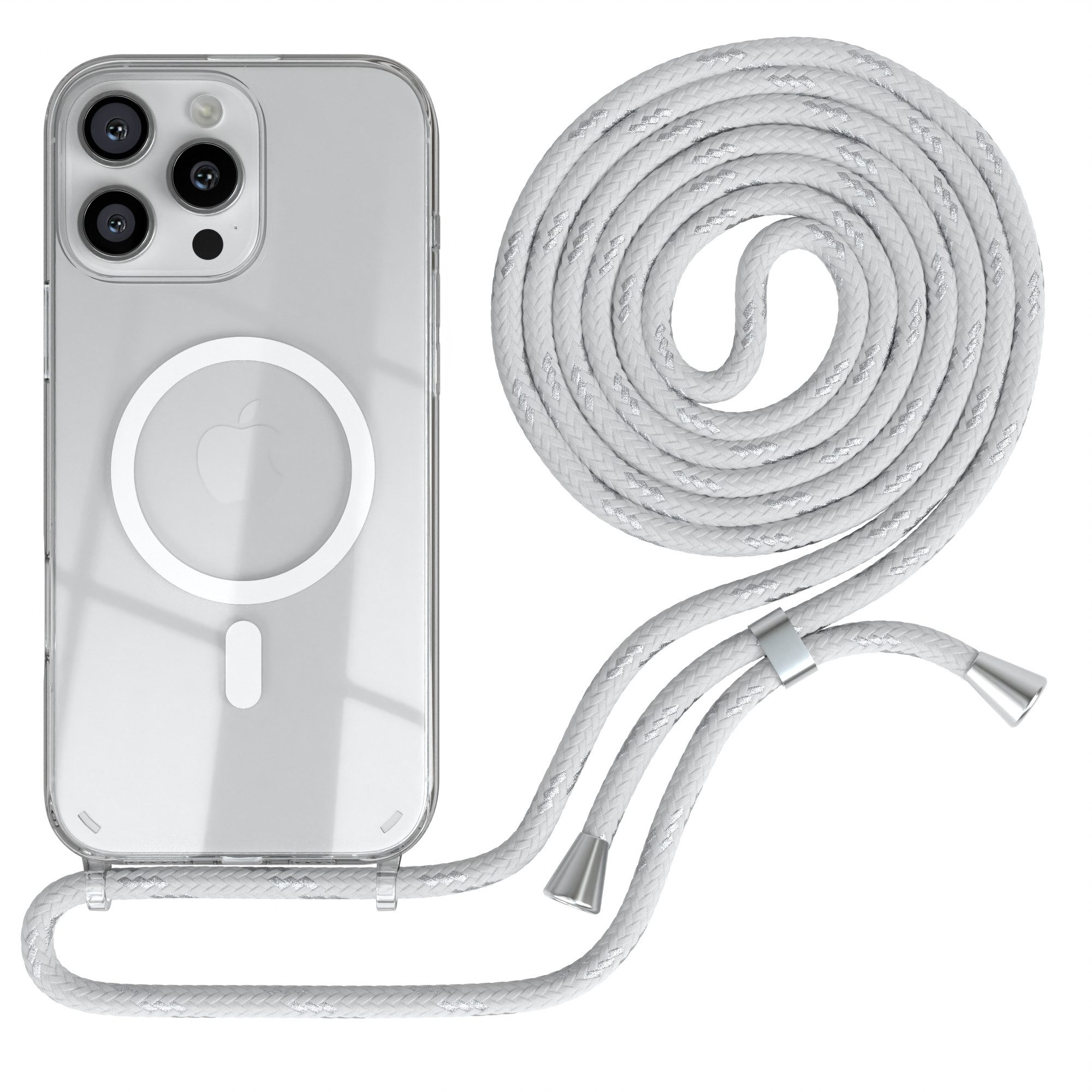 Weiß / Clips Silber