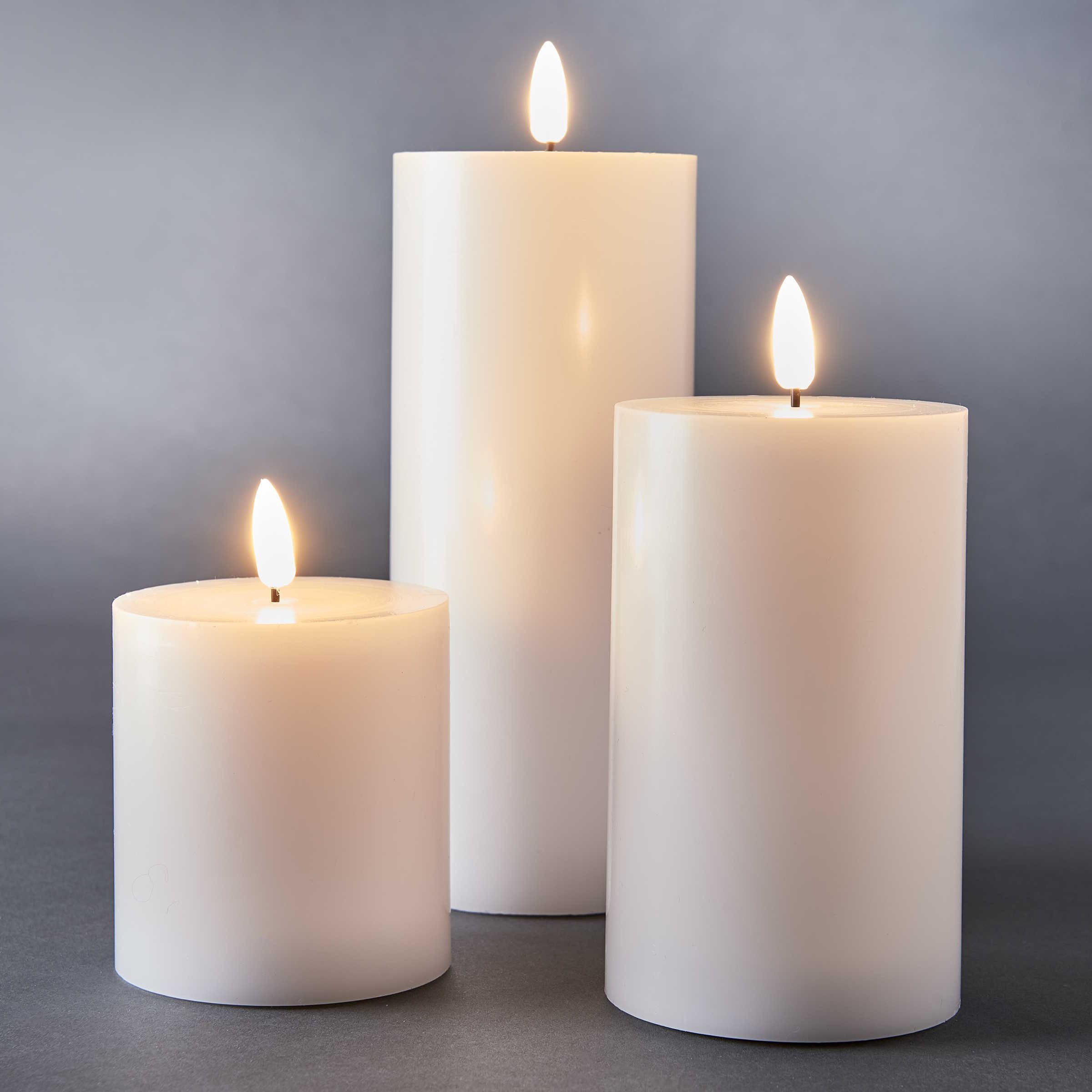 Weiß mit NORDIC LED-Kerzen LED-Kerze Fernbedienung 3-tlg. BUTLERS LIGHT