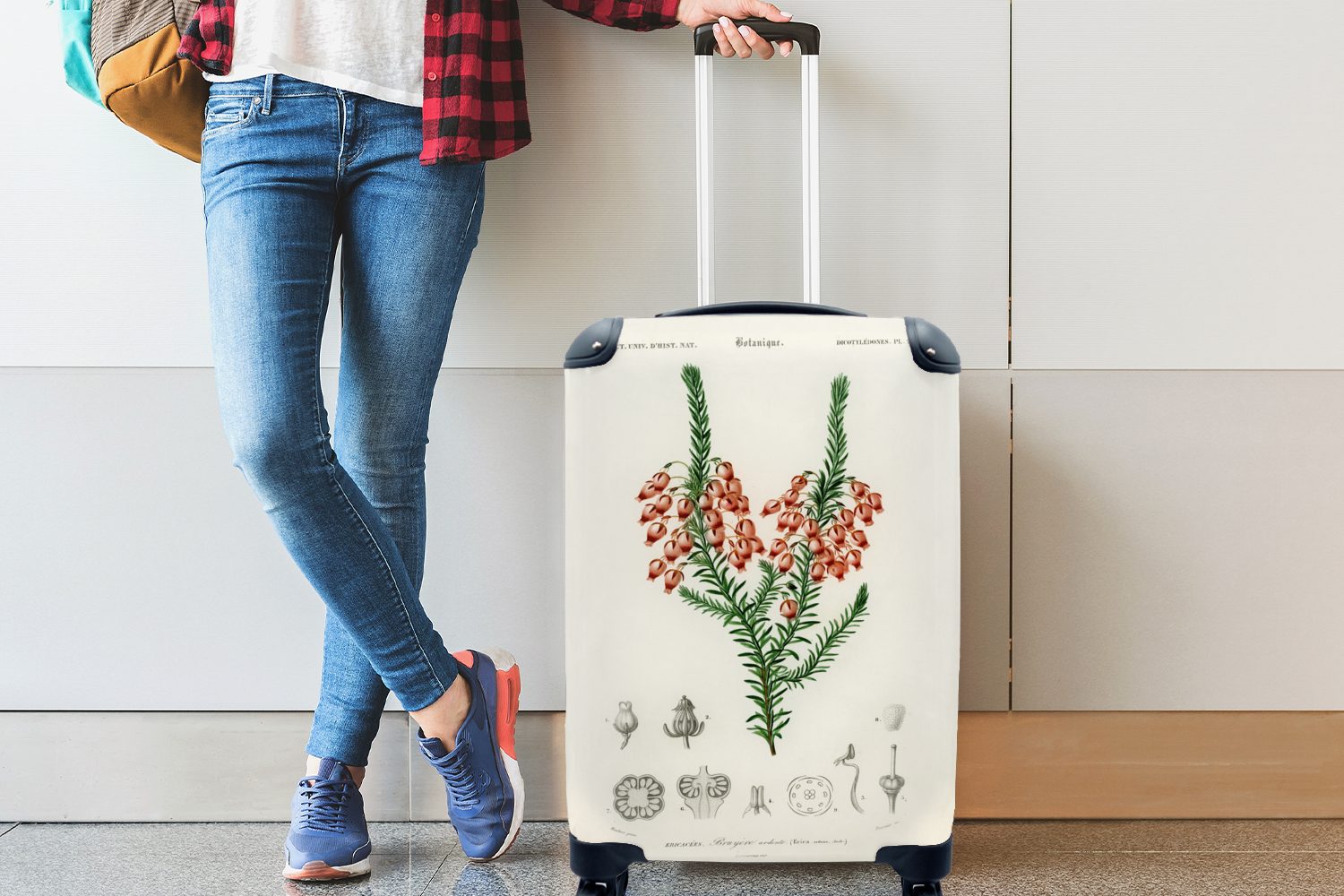 Reisetasche Trolley, 4 Handgepäck - MuchoWow Rollen, Ferien, mit Handgepäckkoffer Pflanze rollen, Reisekoffer für Botanik, Blume -