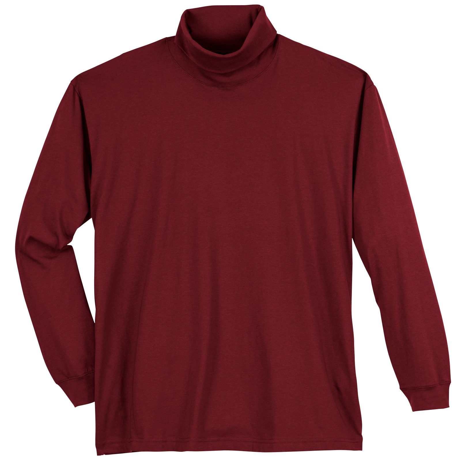 Poloshirt Ragman Langarm-Rolli Übergröße dunkelrot